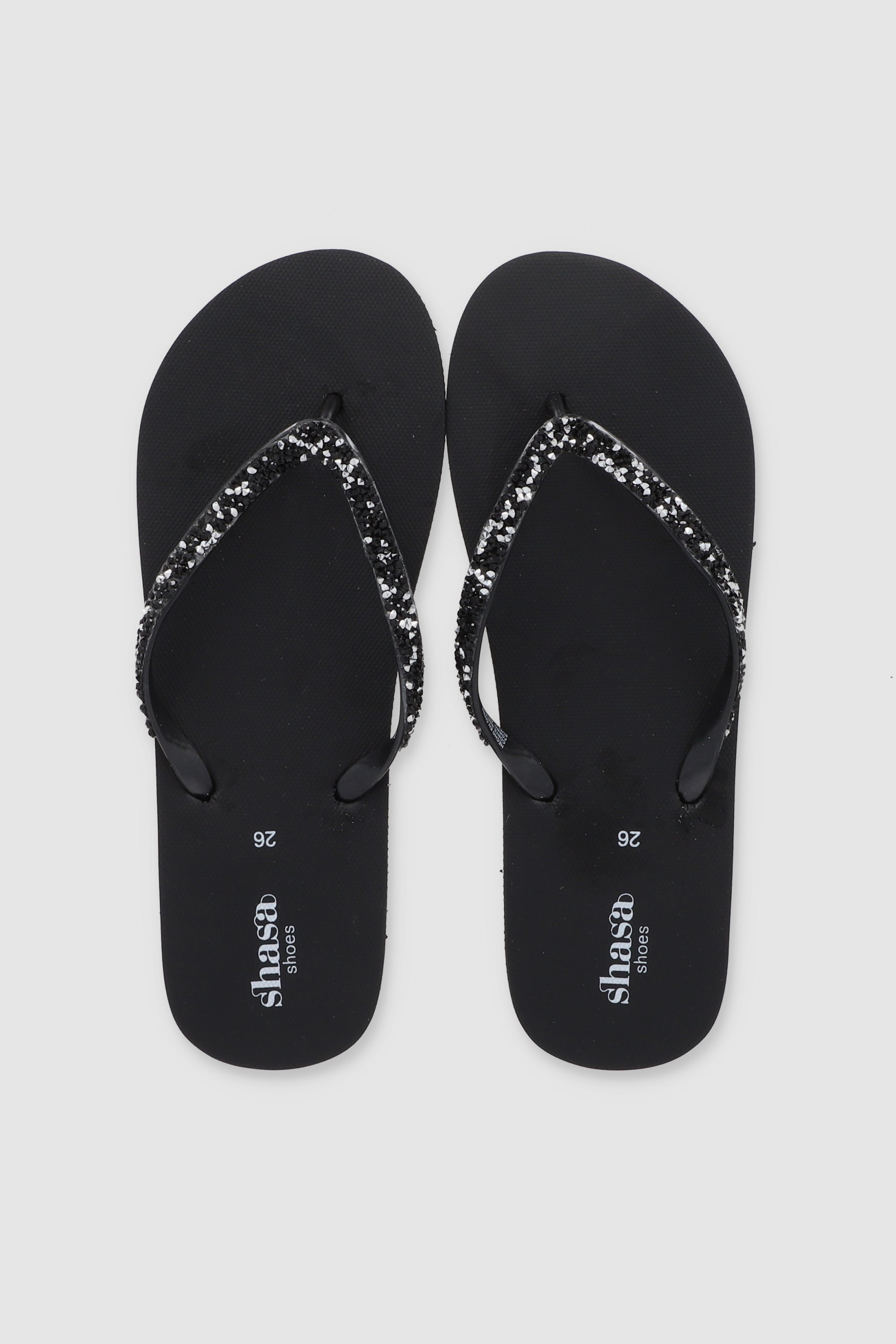 FLIP FLOPS CHINELA BRILLO ROCA NEGRO