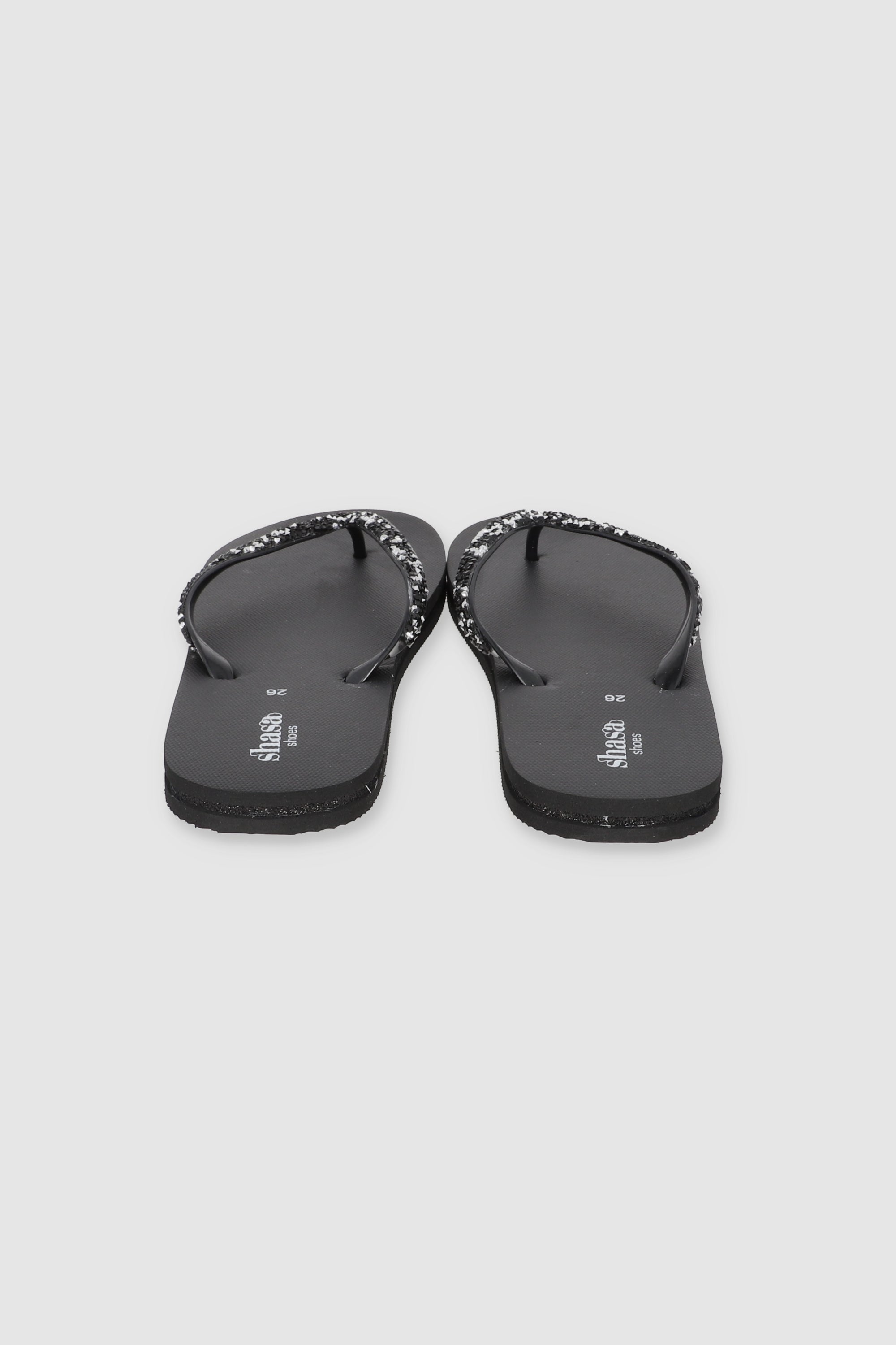 FLIP FLOPS CHINELA BRILLO ROCA NEGRO