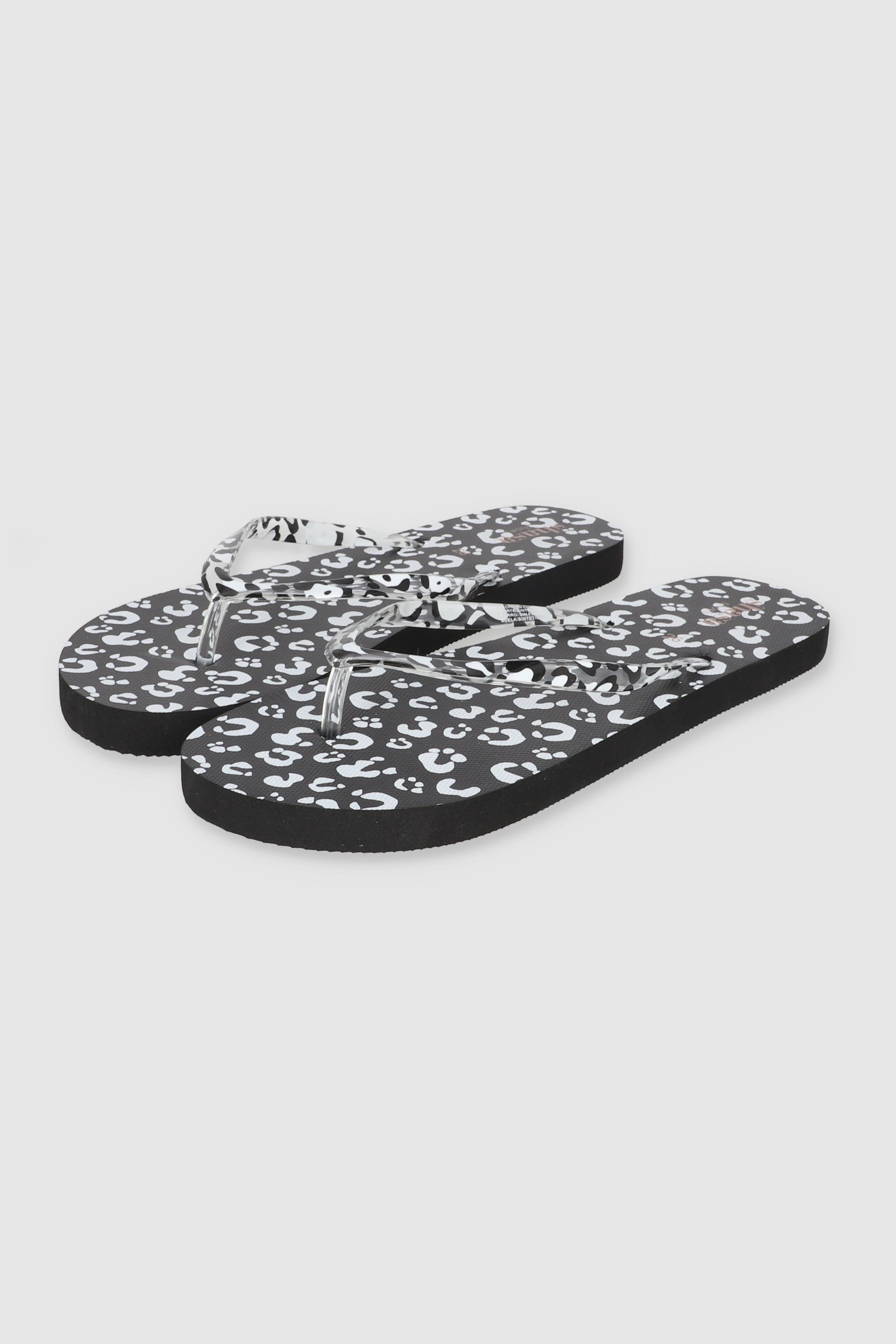 FLIP FLOPS MONOCOLOR ANIMAL PRINT NEGRO