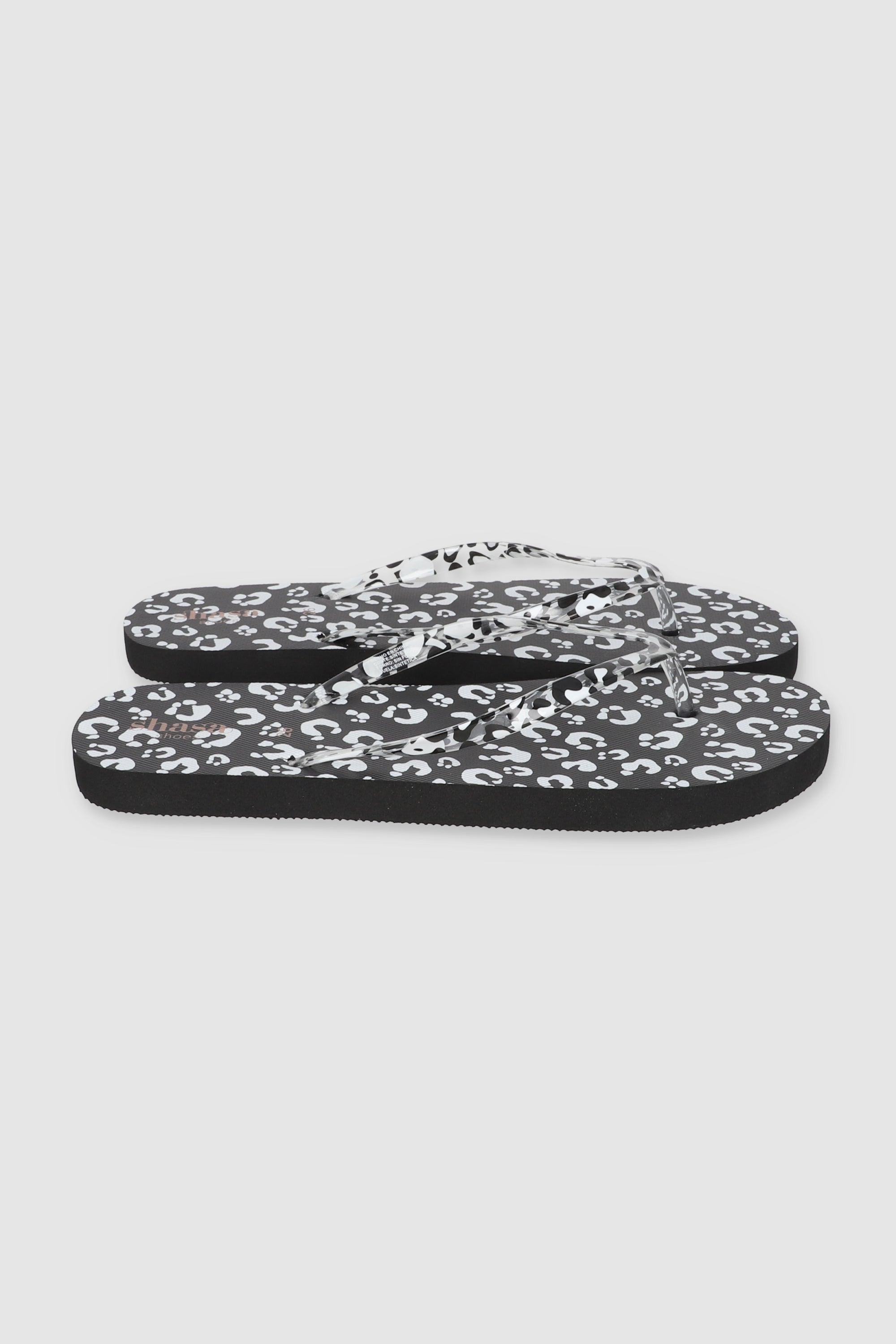 FLIP FLOPS MONOCOLOR ANIMAL PRINT NEGRO