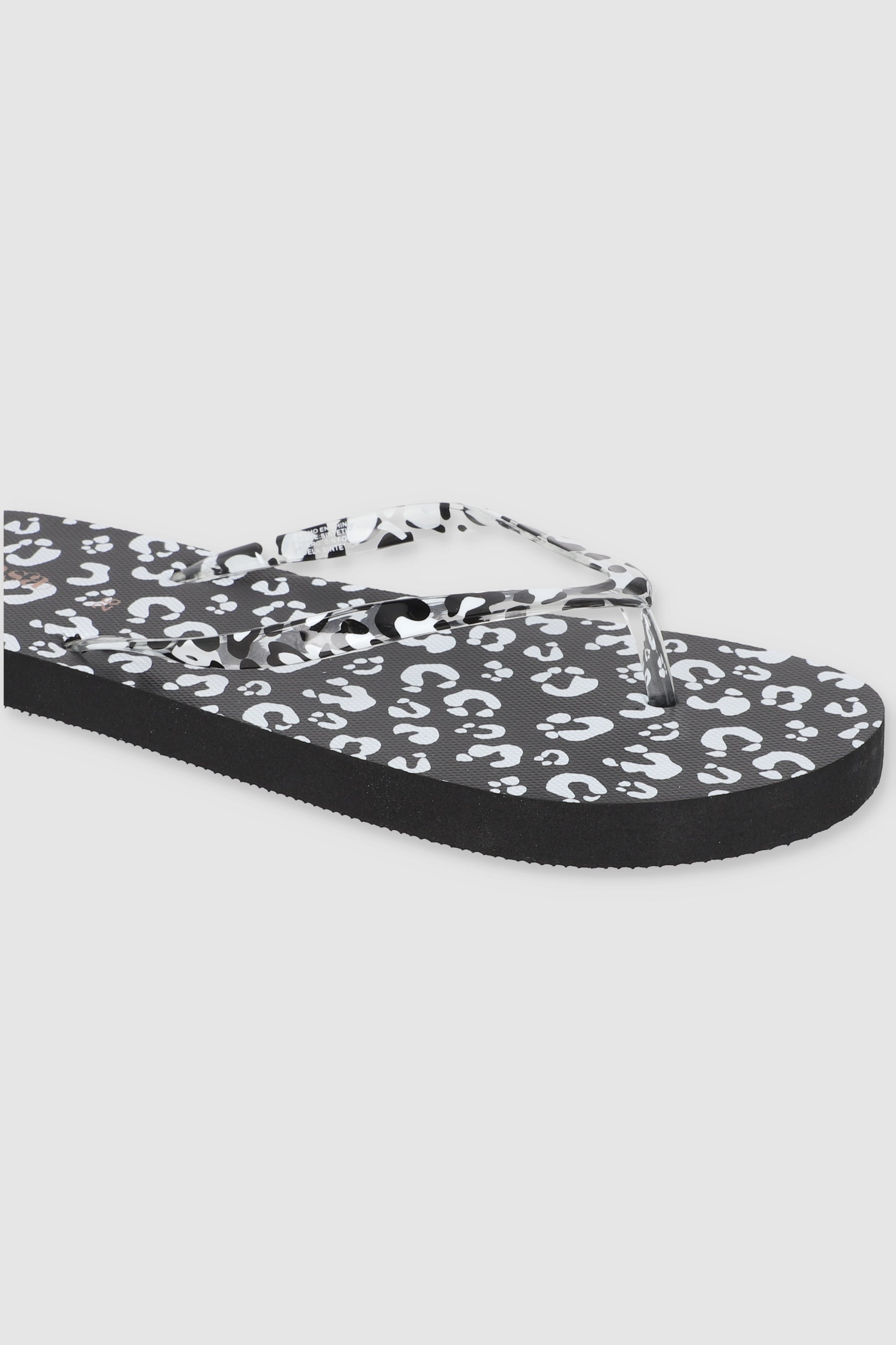 FLIP FLOPS MONOCOLOR ANIMAL PRINT NEGRO