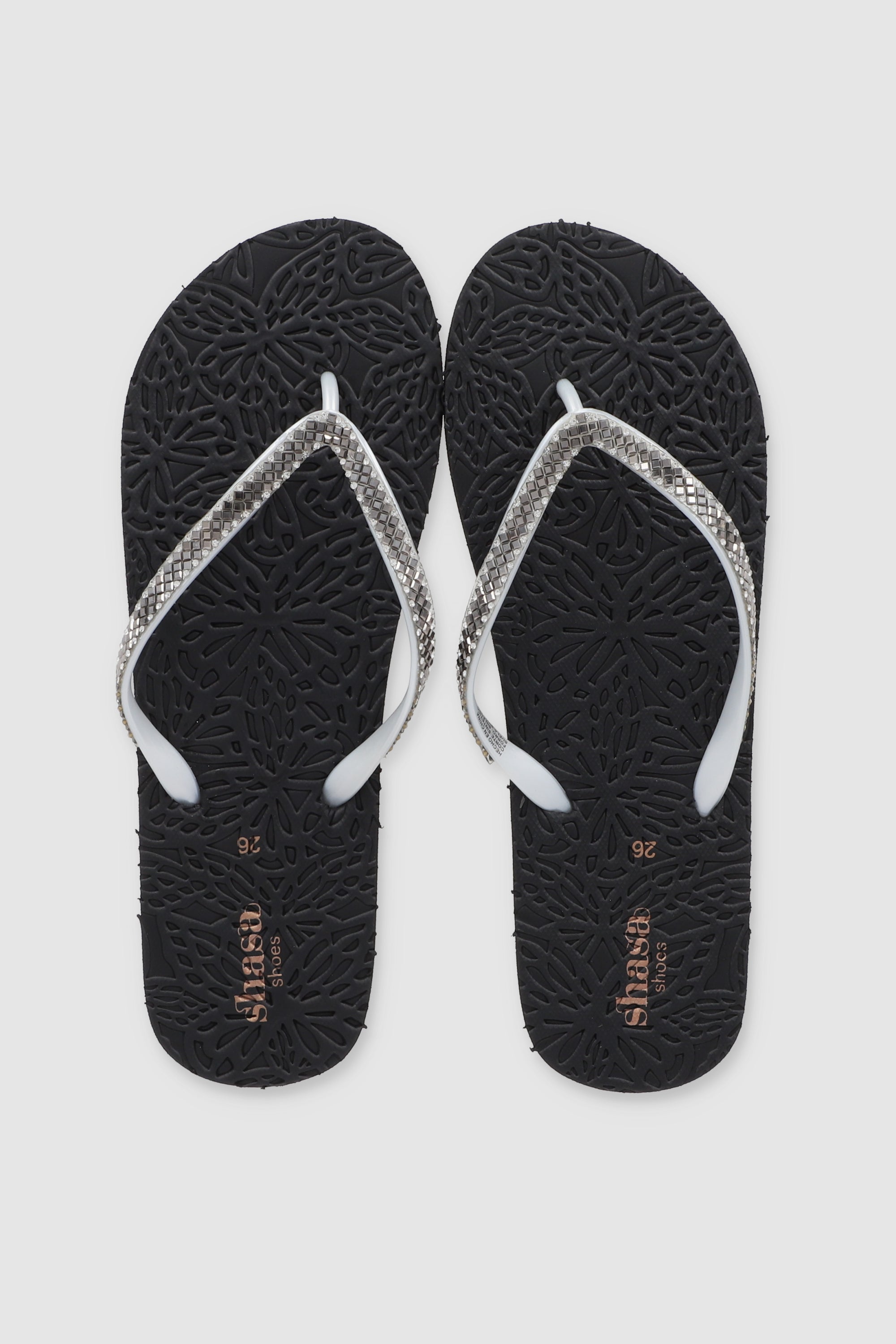 FLIP FLOP TEXTURA BRILLOS NEGRO