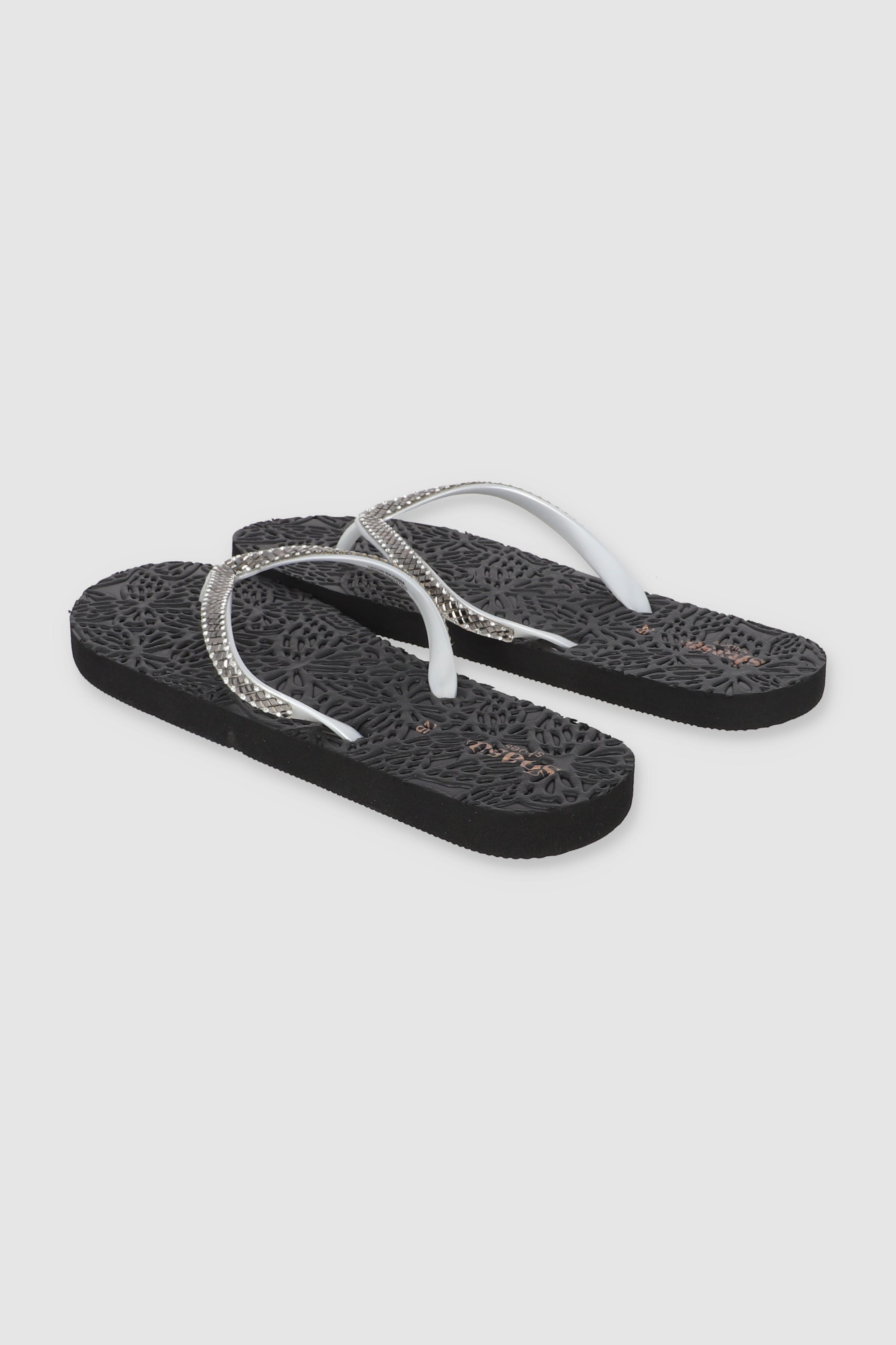 FLIP FLOP TEXTURA BRILLOS NEGRO