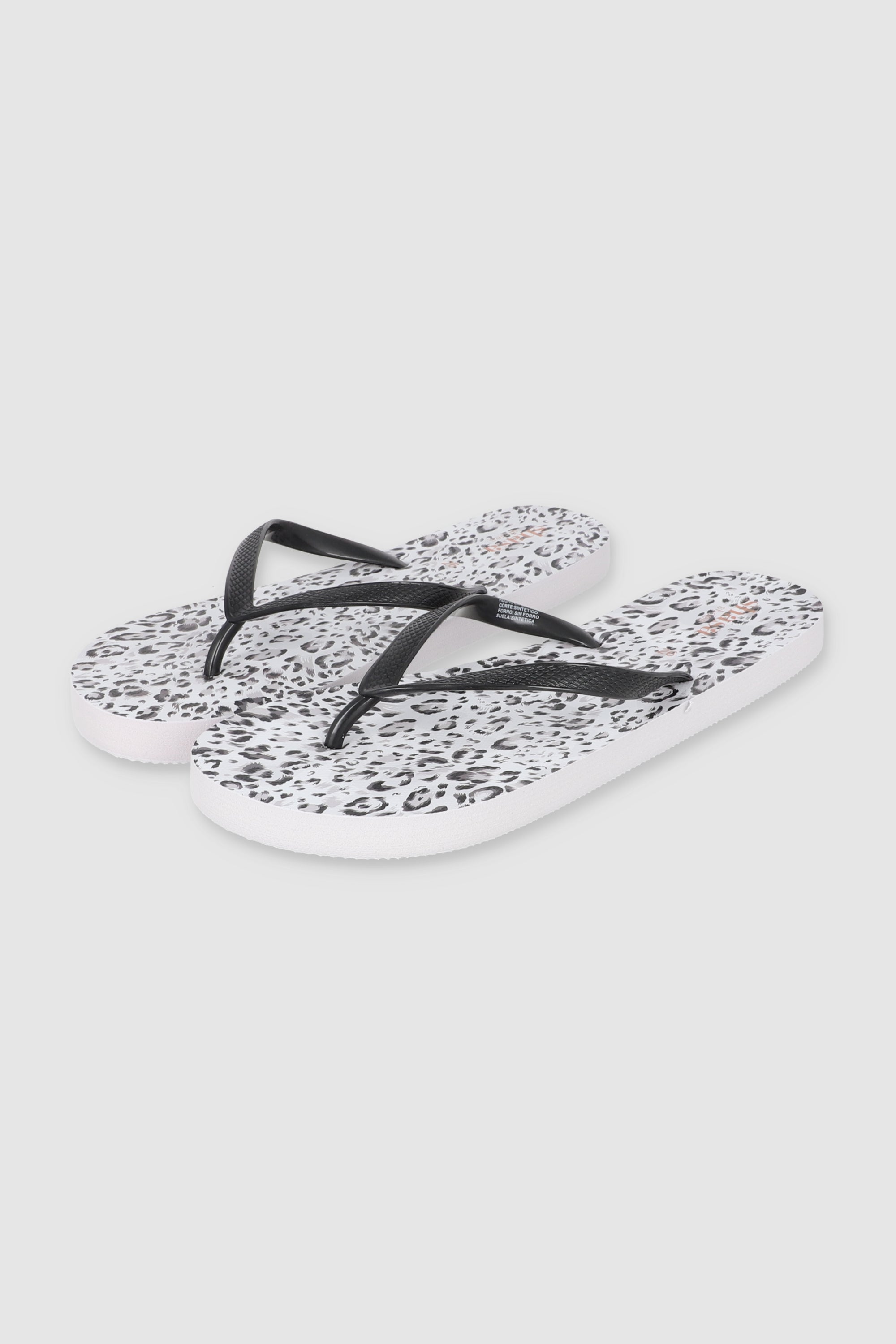 FLIP FLOP ANIMAL PRINT GLITTER NEGRO