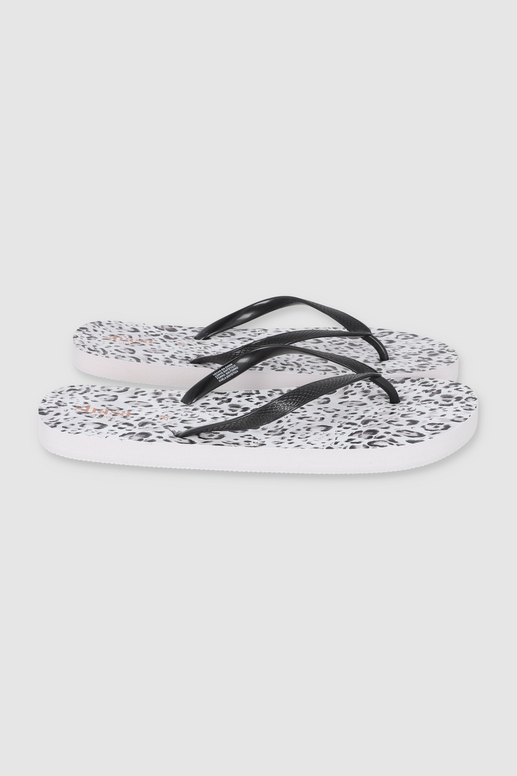 FLIP FLOP ANIMAL PRINT GLITTER NEGRO