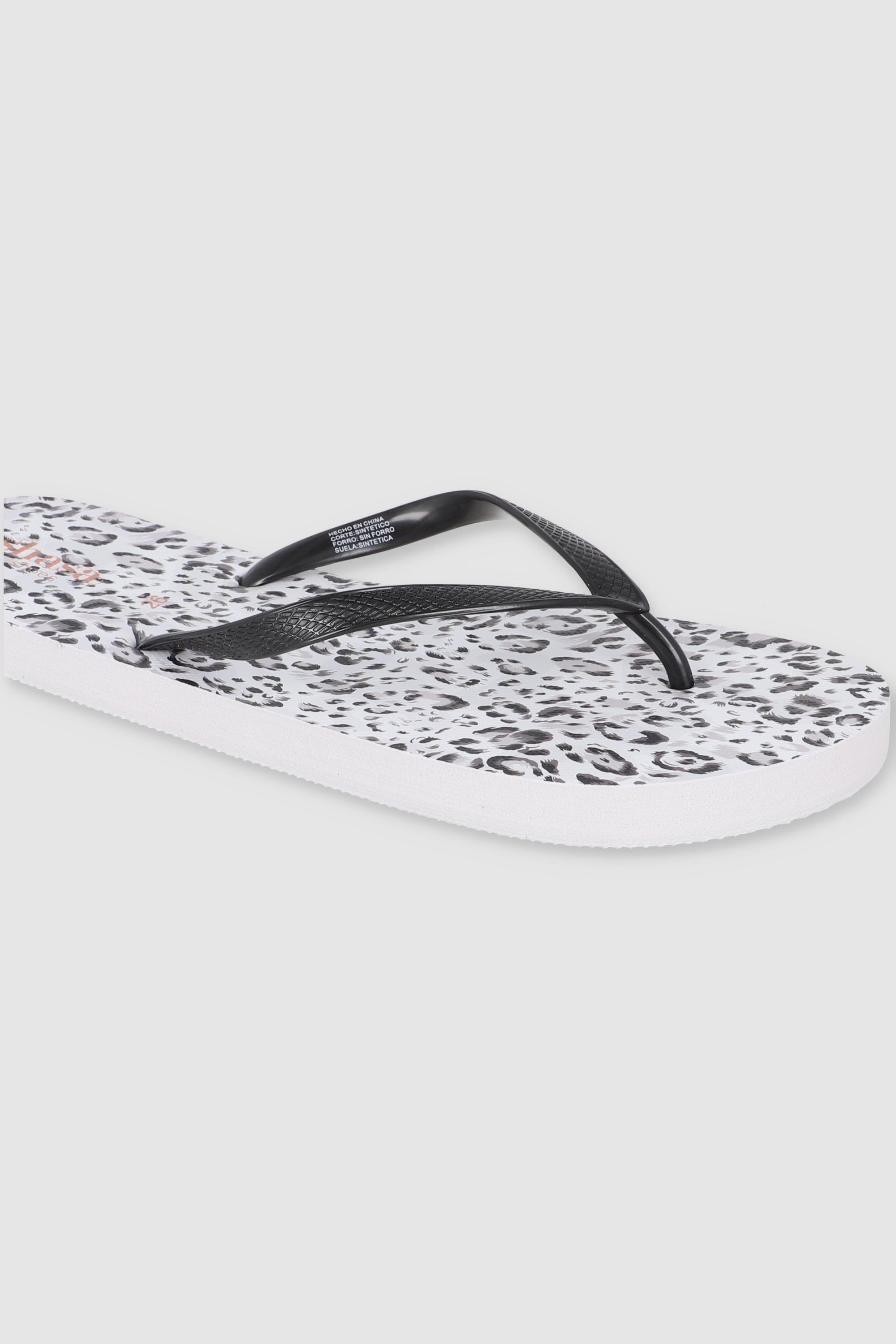 FLIP FLOP ANIMAL PRINT GLITTER NEGRO