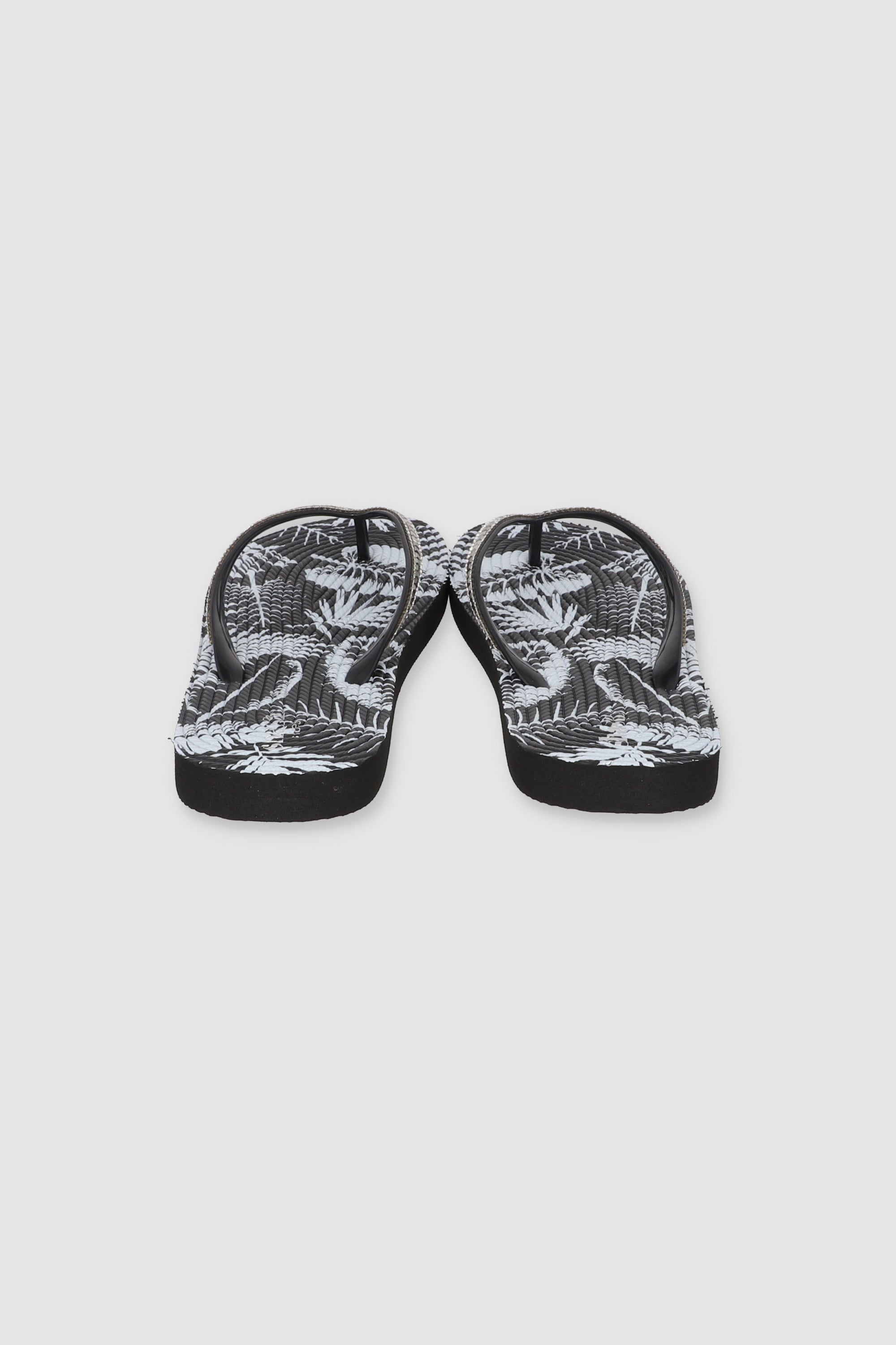 FLIP FLOP PRINT HOJAS GLITTER NEGRO