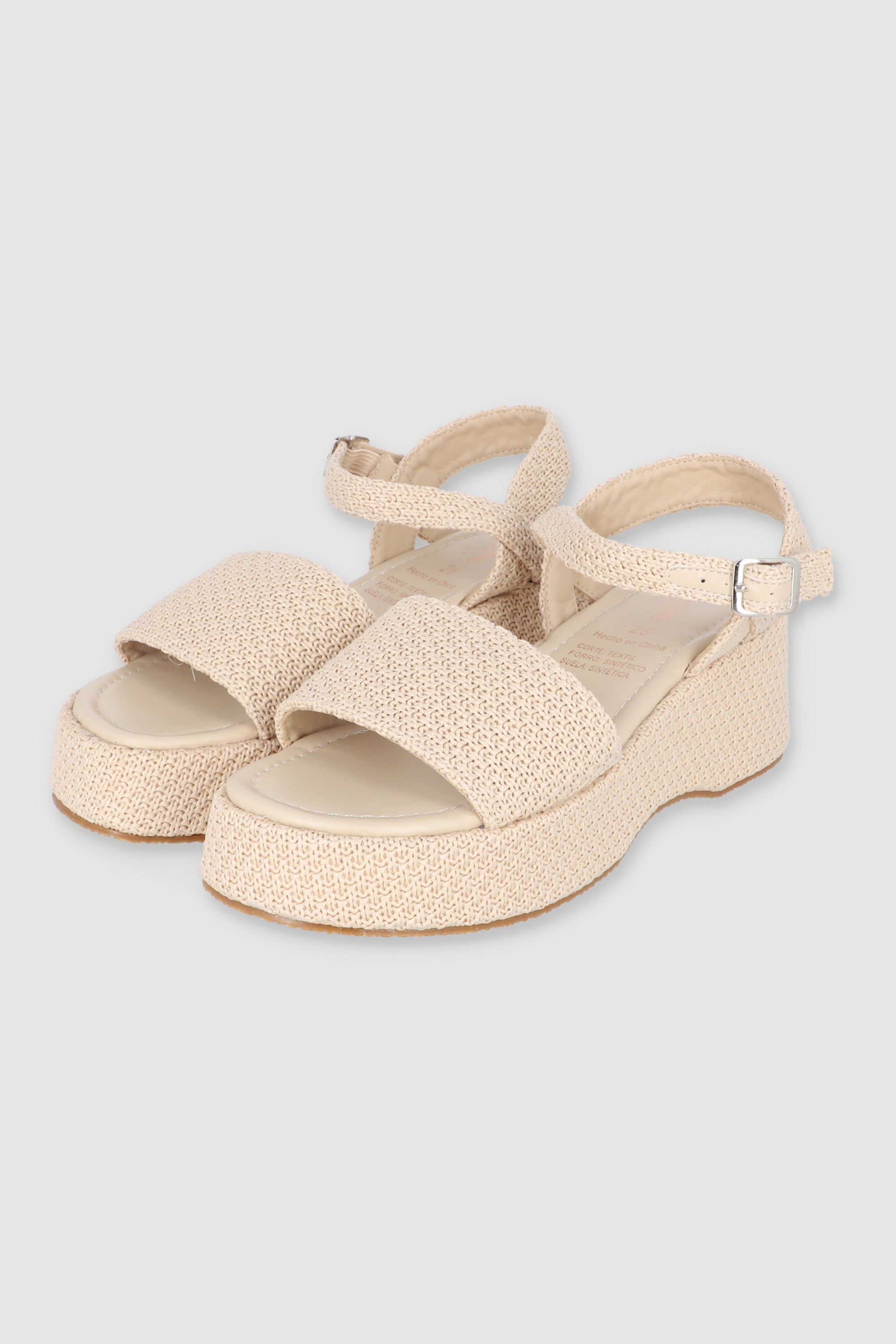 SANDALIAS YUTE PLATAFORMA HUESO