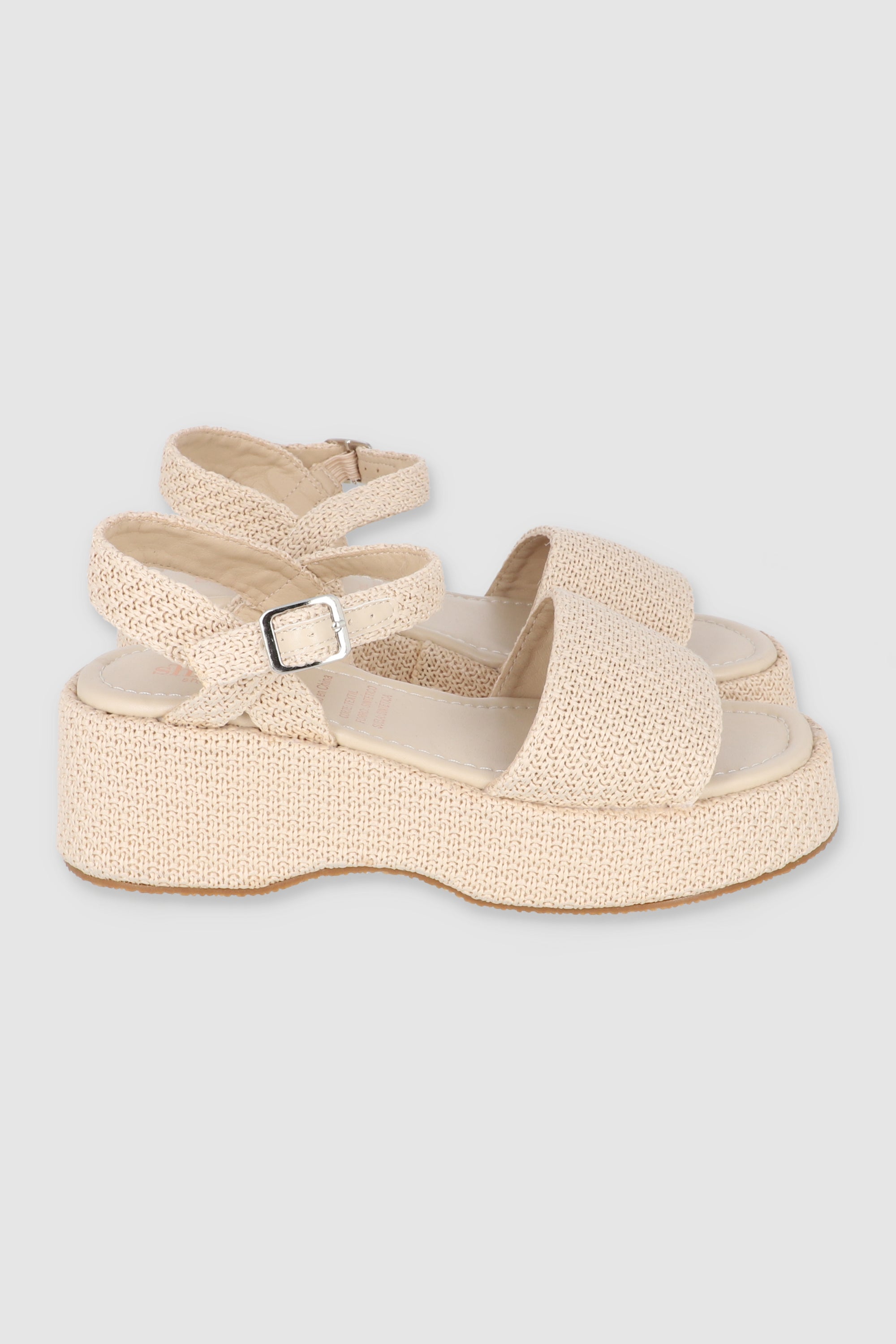 SANDALIAS YUTE PLATAFORMA HUESO