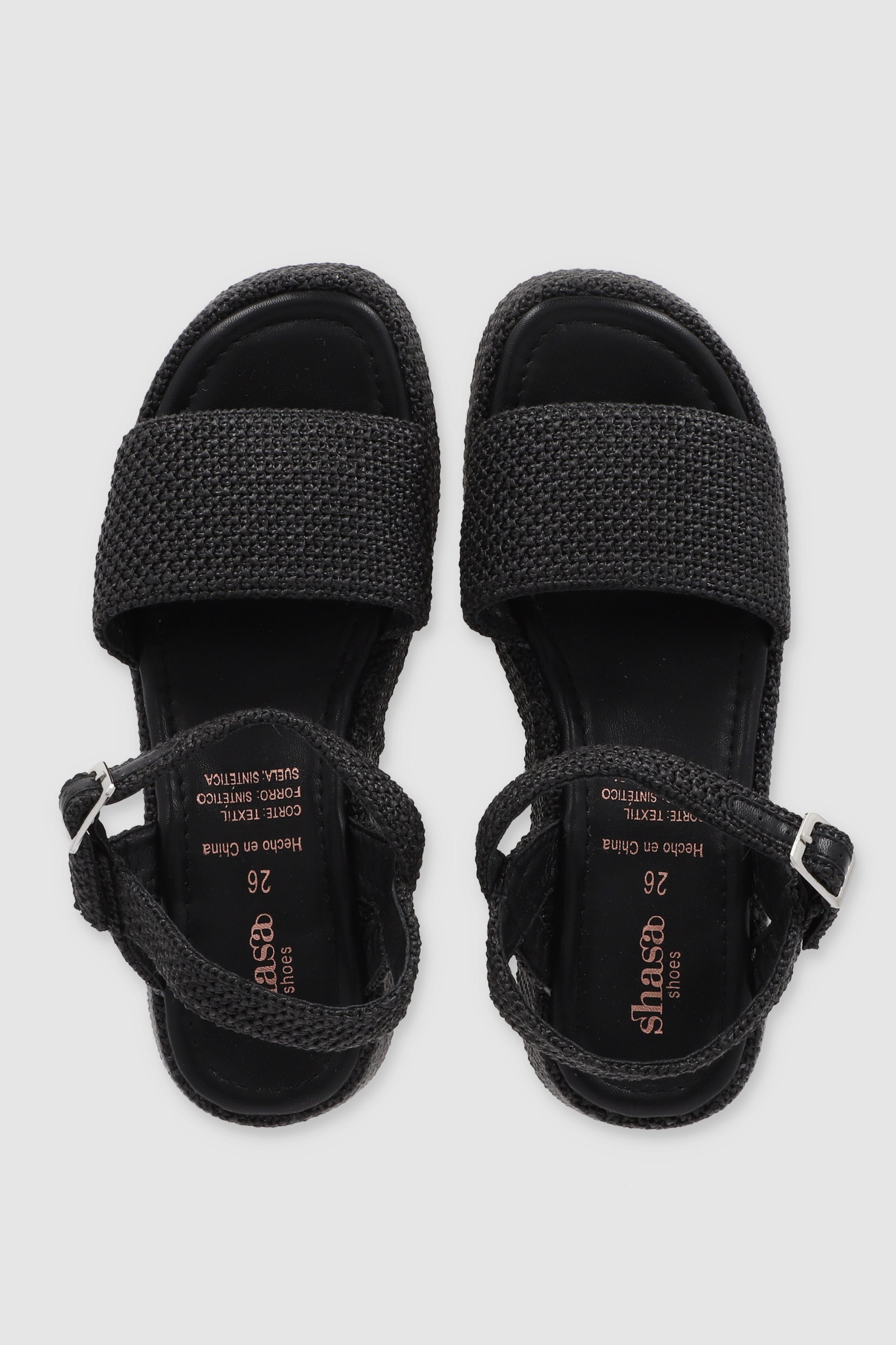 SANDALIAS YUTE PLATAFORMA NEGRO