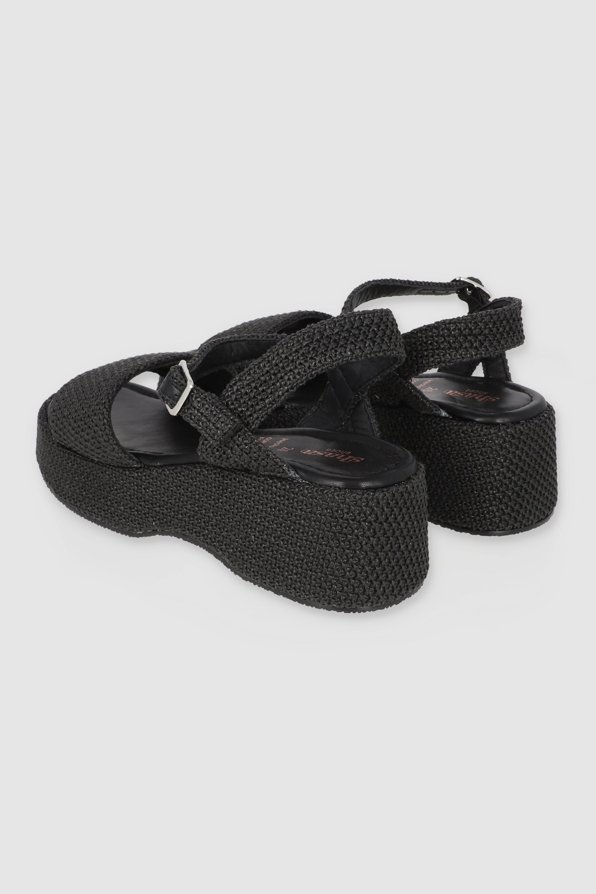 SANDALIAS YUTE PLATAFORMA NEGRO