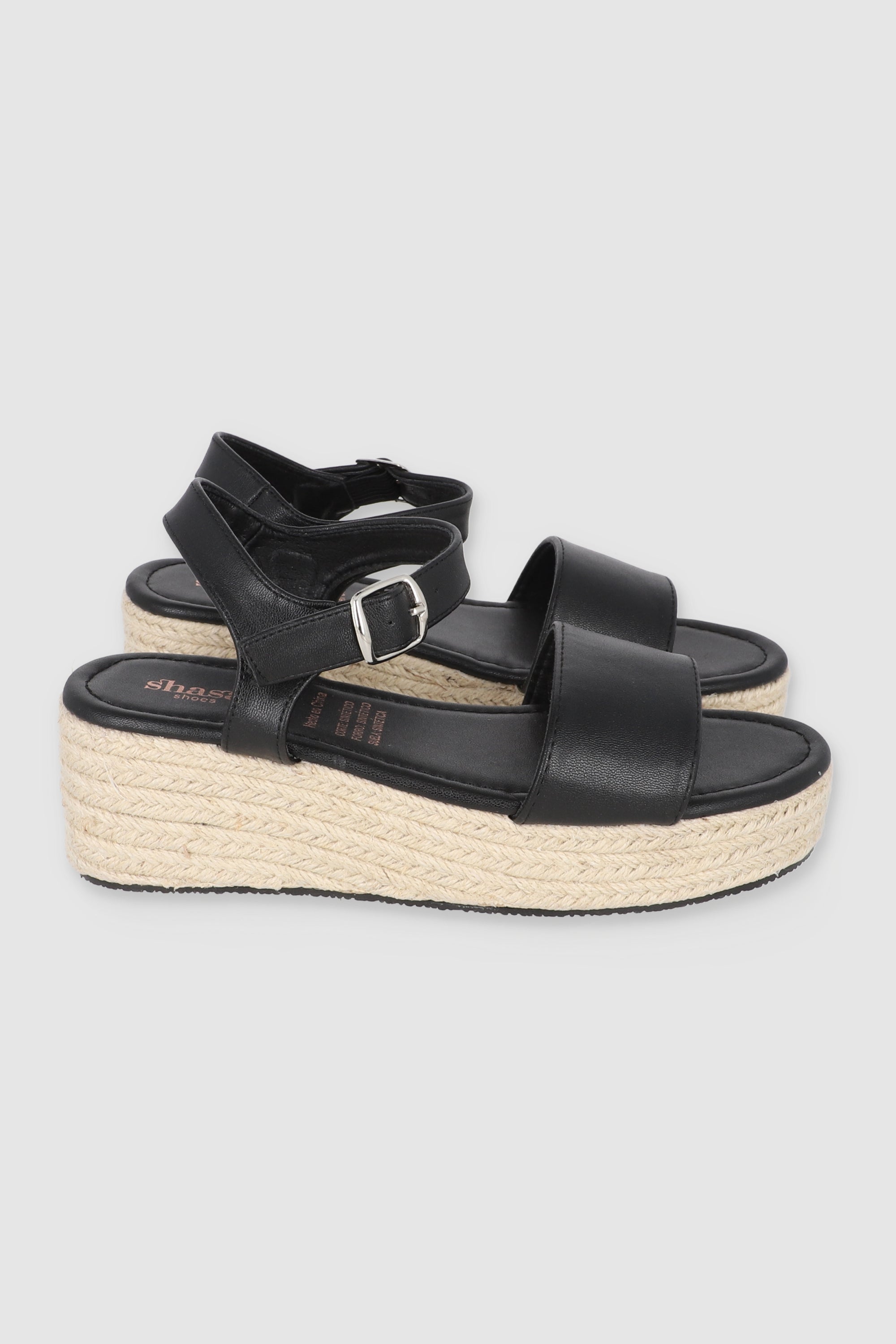 SANDALIA YUTE PLATAFORMA NEGRO