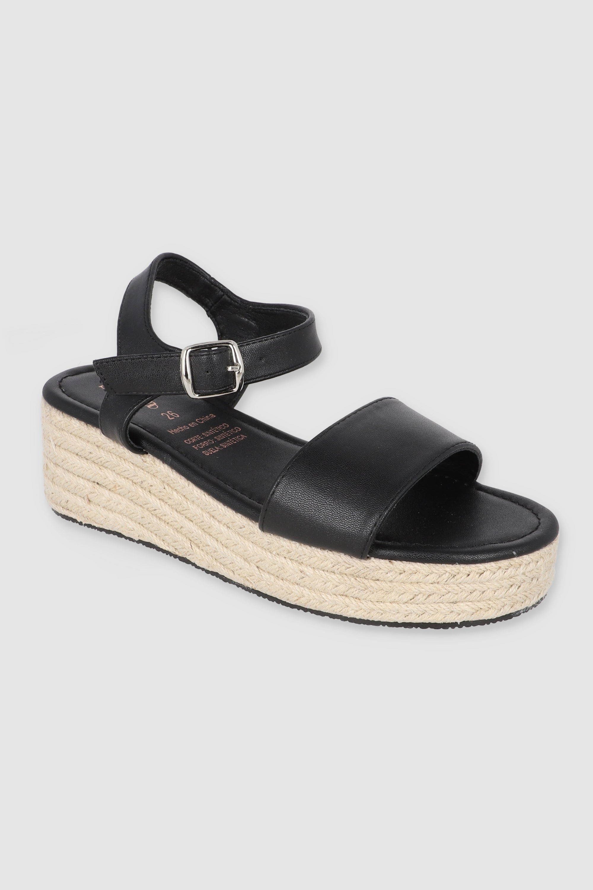 SANDALIA YUTE PLATAFORMA NEGRO