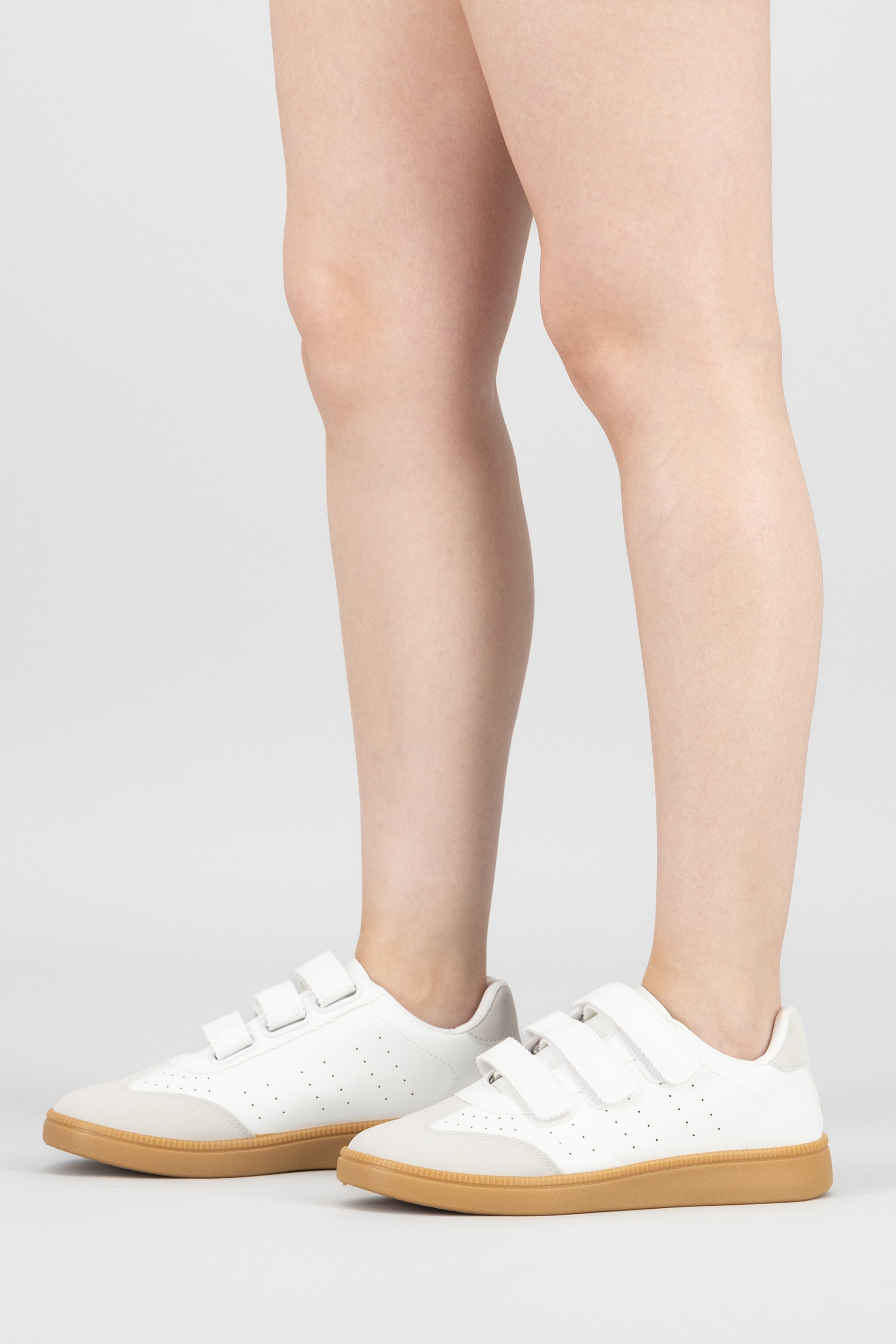 Tenis clasico velcro contrastes BLANCO