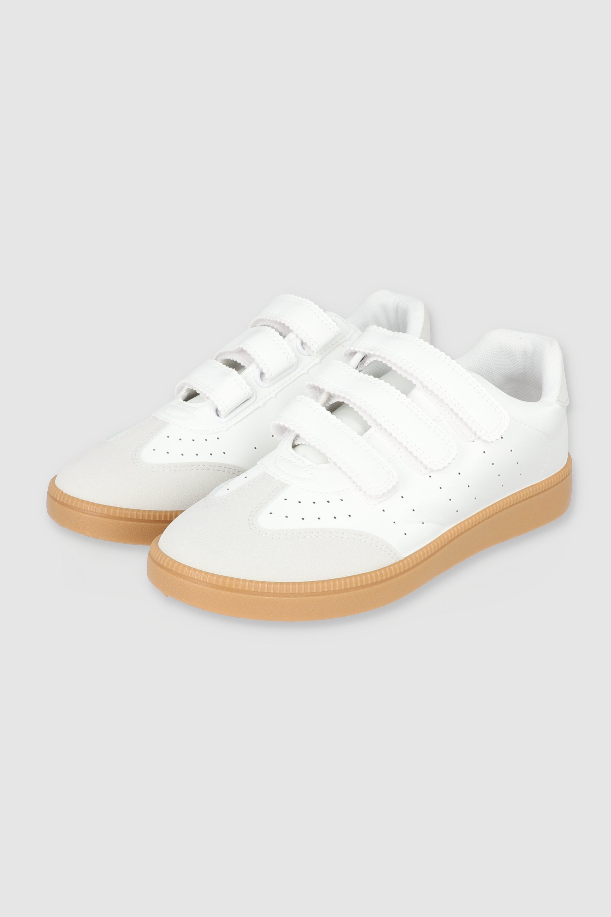 Tenis clasico velcro contrastes BLANCO