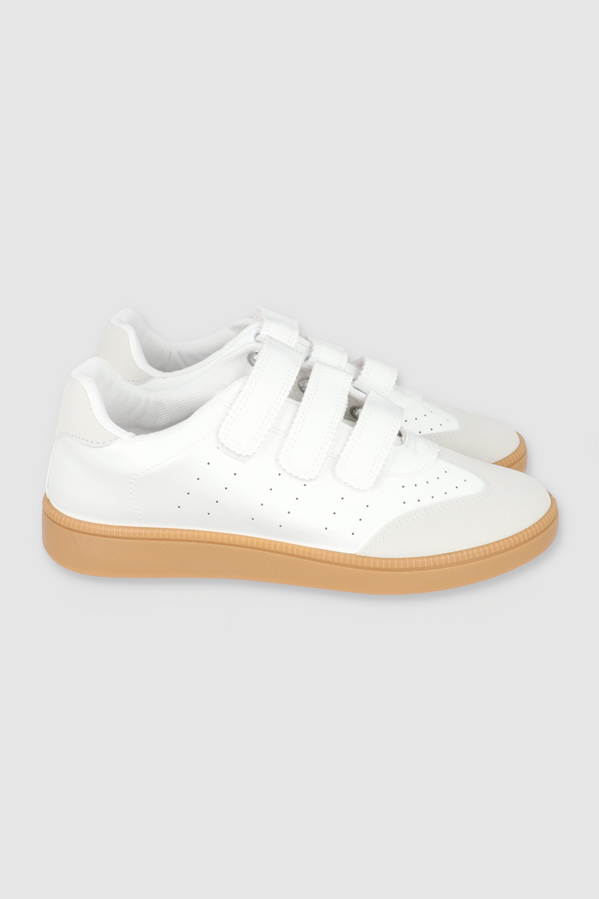 Tenis clasico velcro contrastes BLANCO