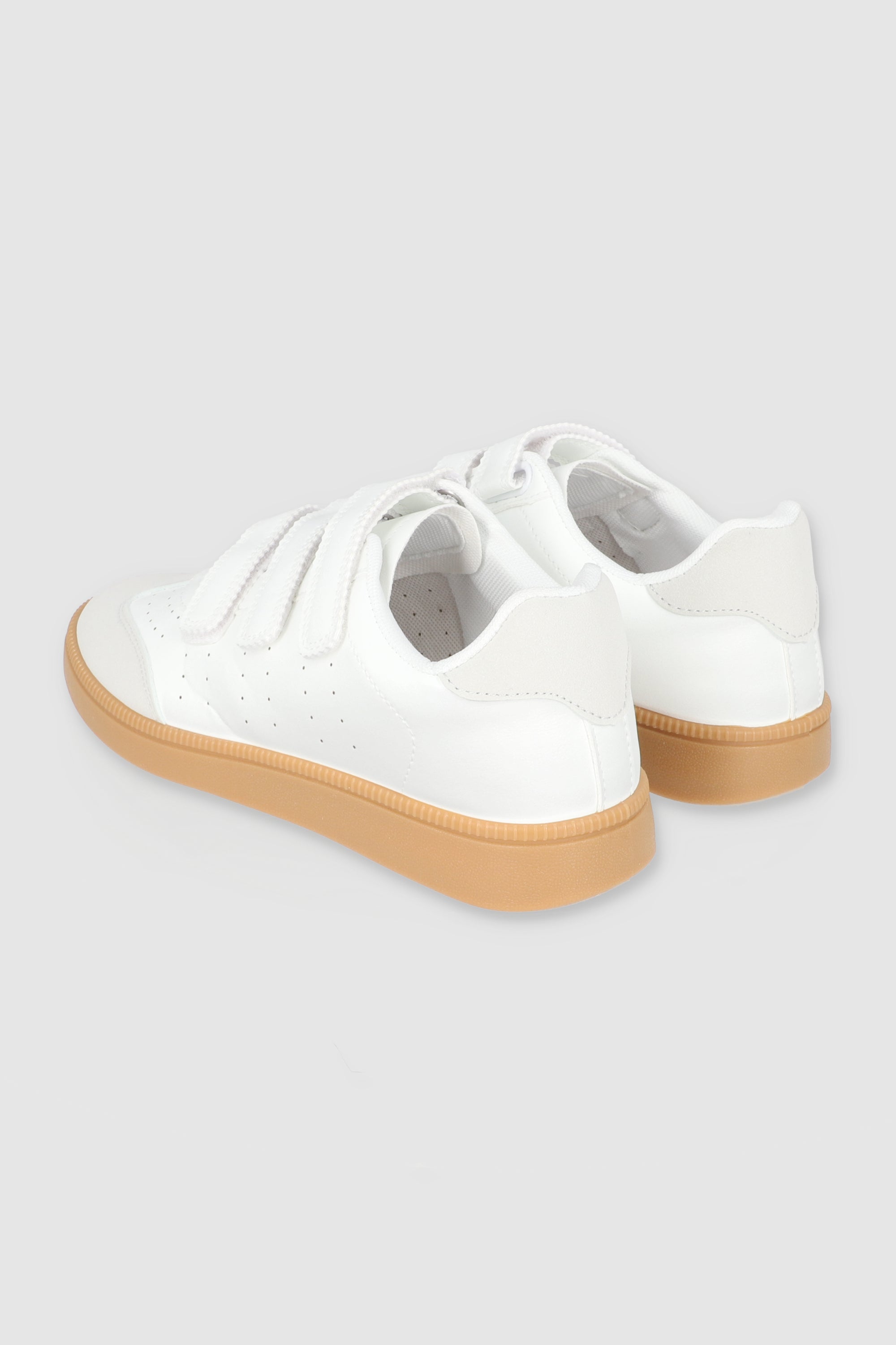 Tenis clasico velcro contrastes BLANCO