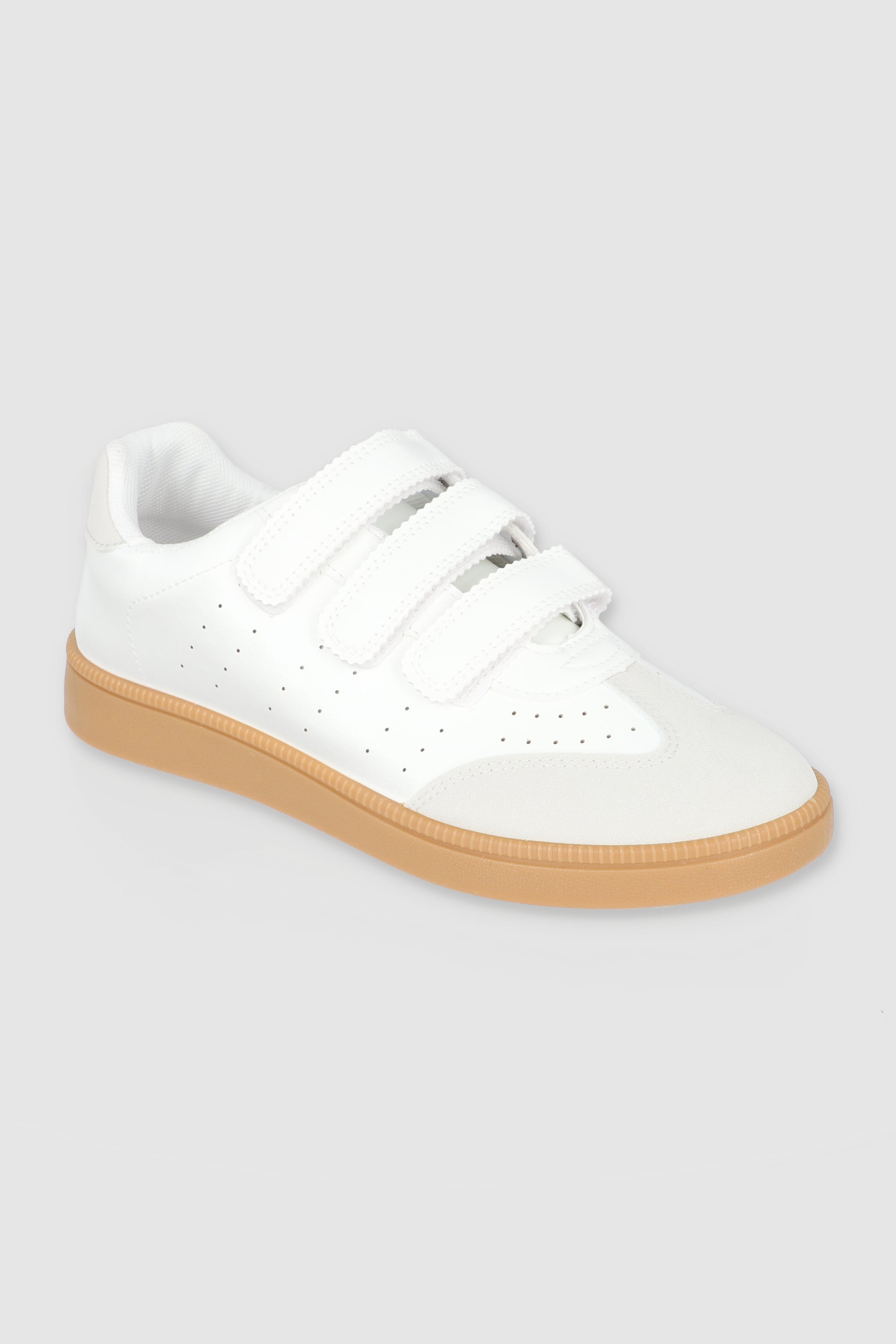 Tenis clasico velcro contrastes BLANCO