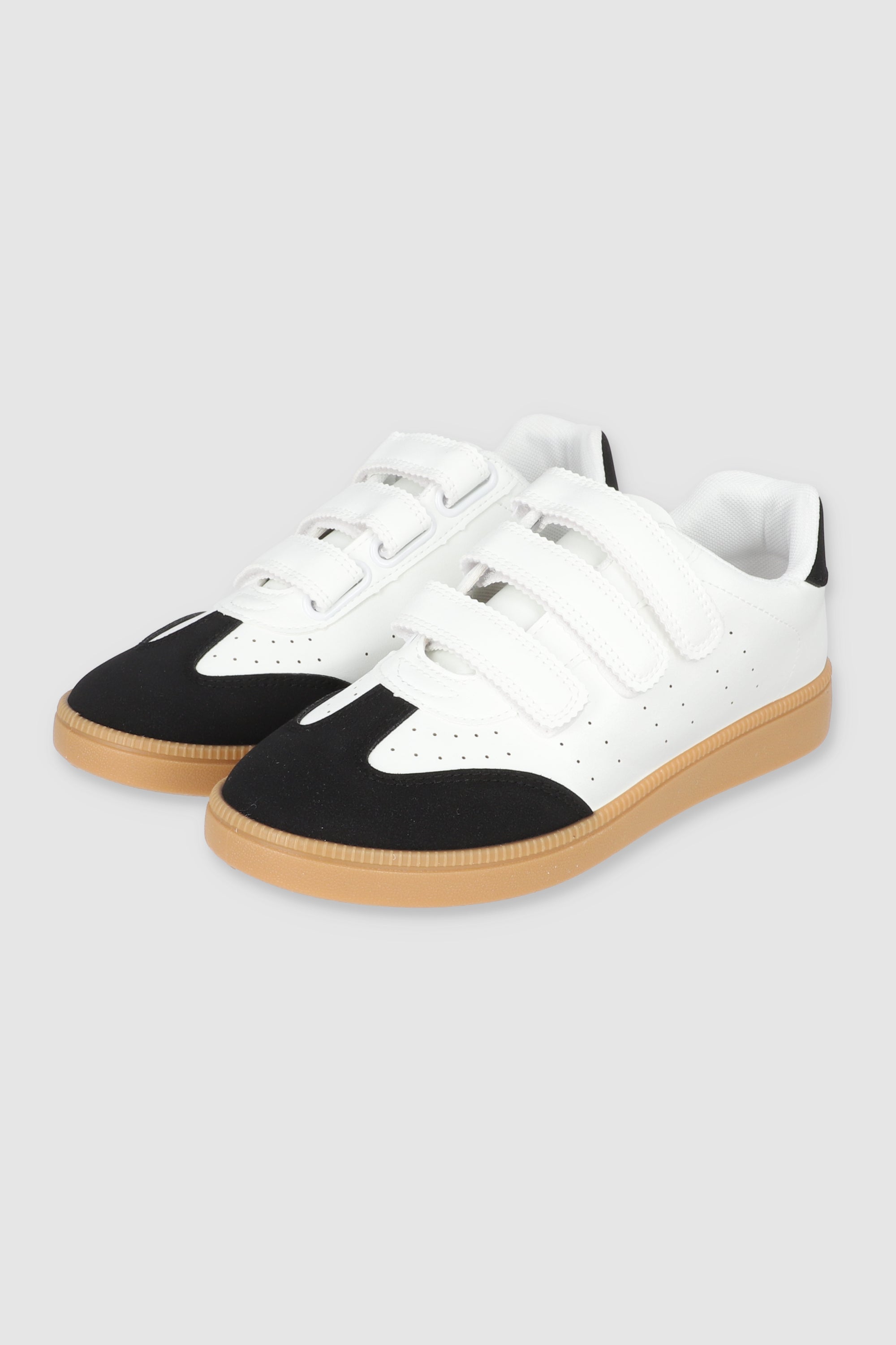 Tenis clasico velcro contrastes NEGRO