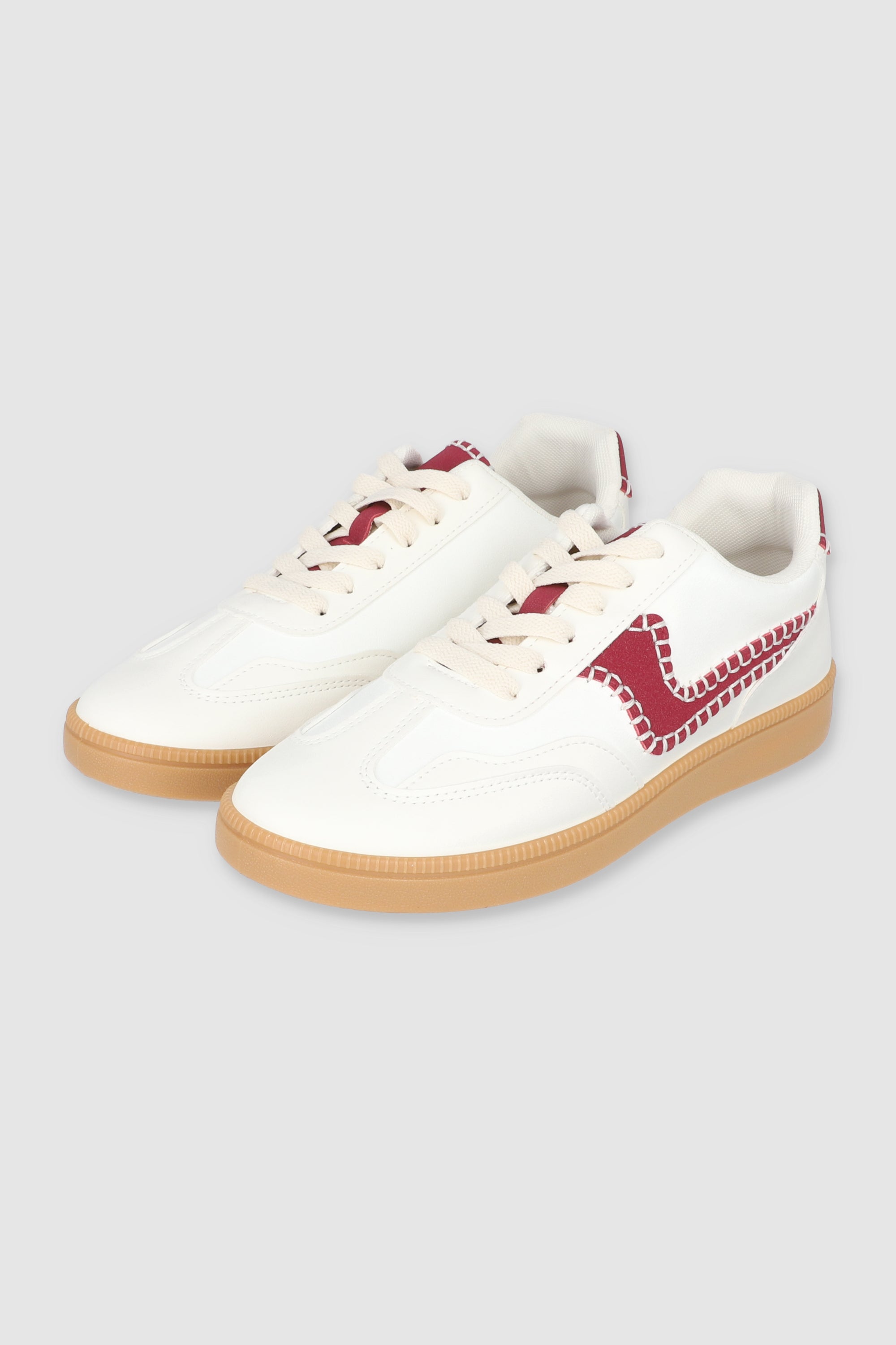 Tenis casual bordado lateral BLANCO