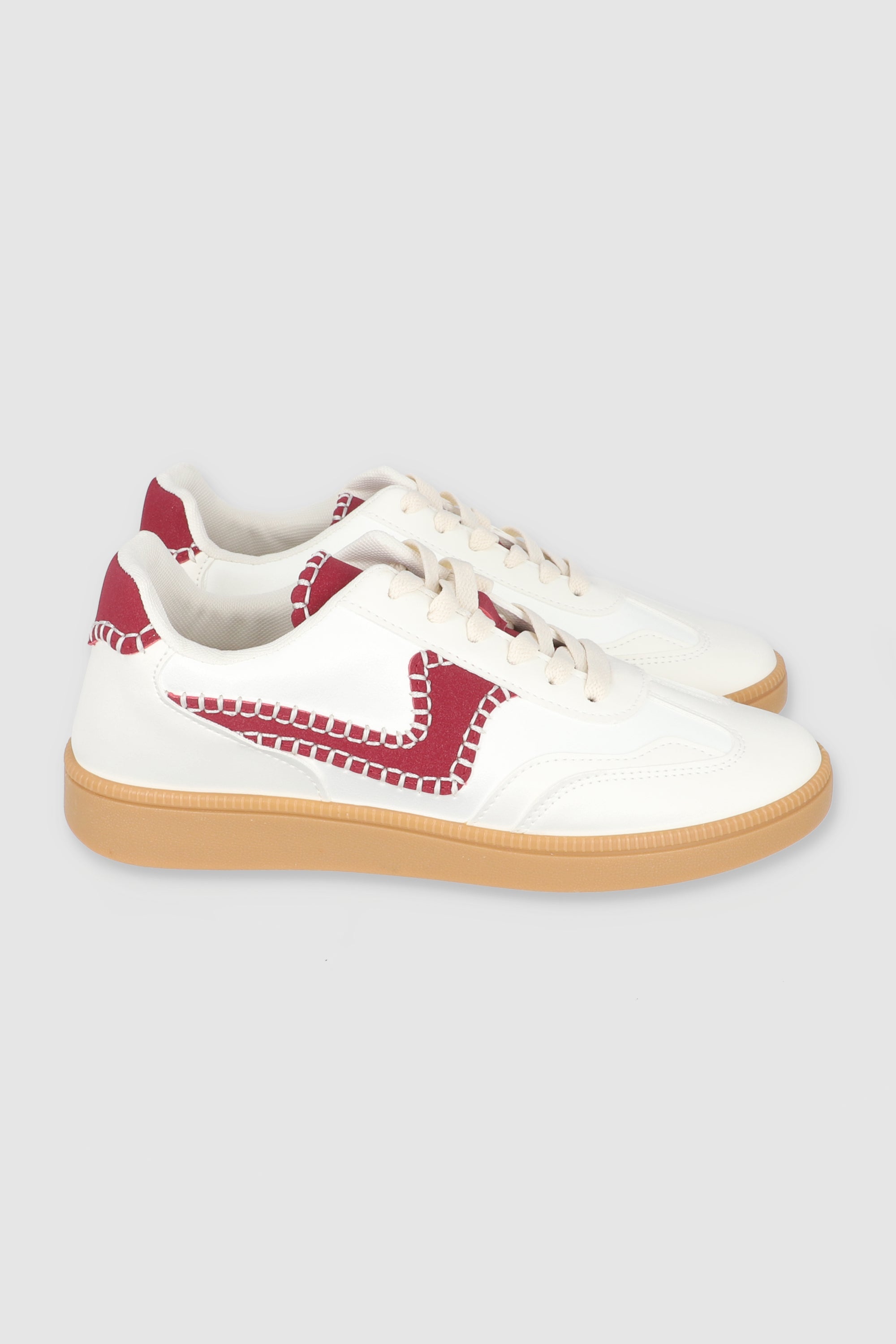 Tenis casual bordado lateral BLANCO