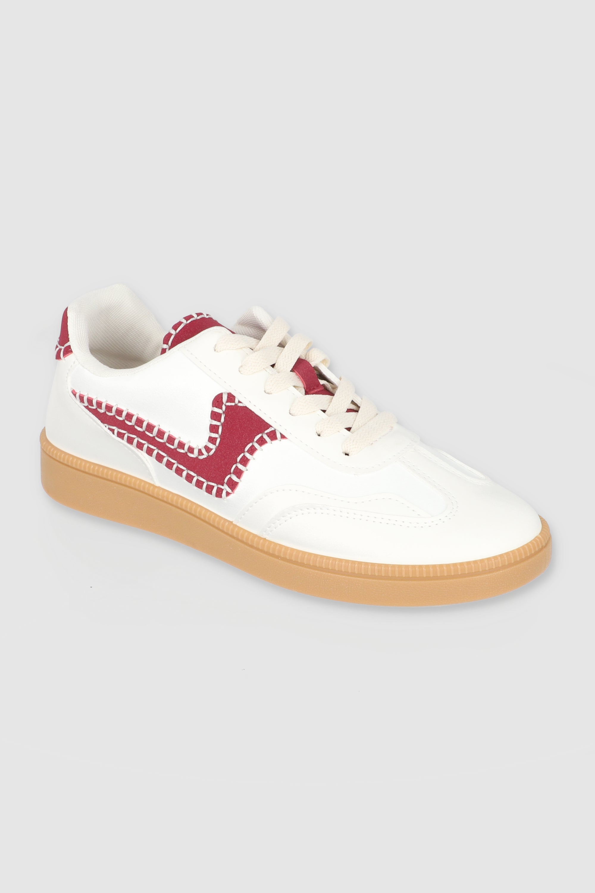 Tenis casual bordado lateral BLANCO