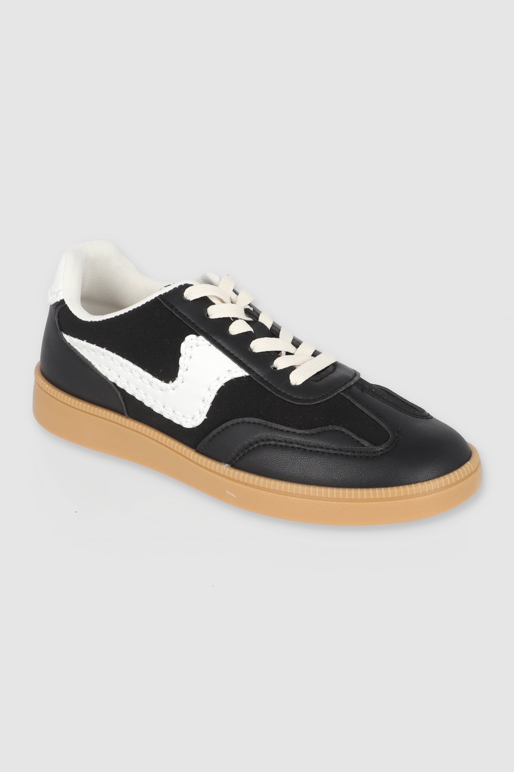 Tenis casual bordado lateral NEGRO