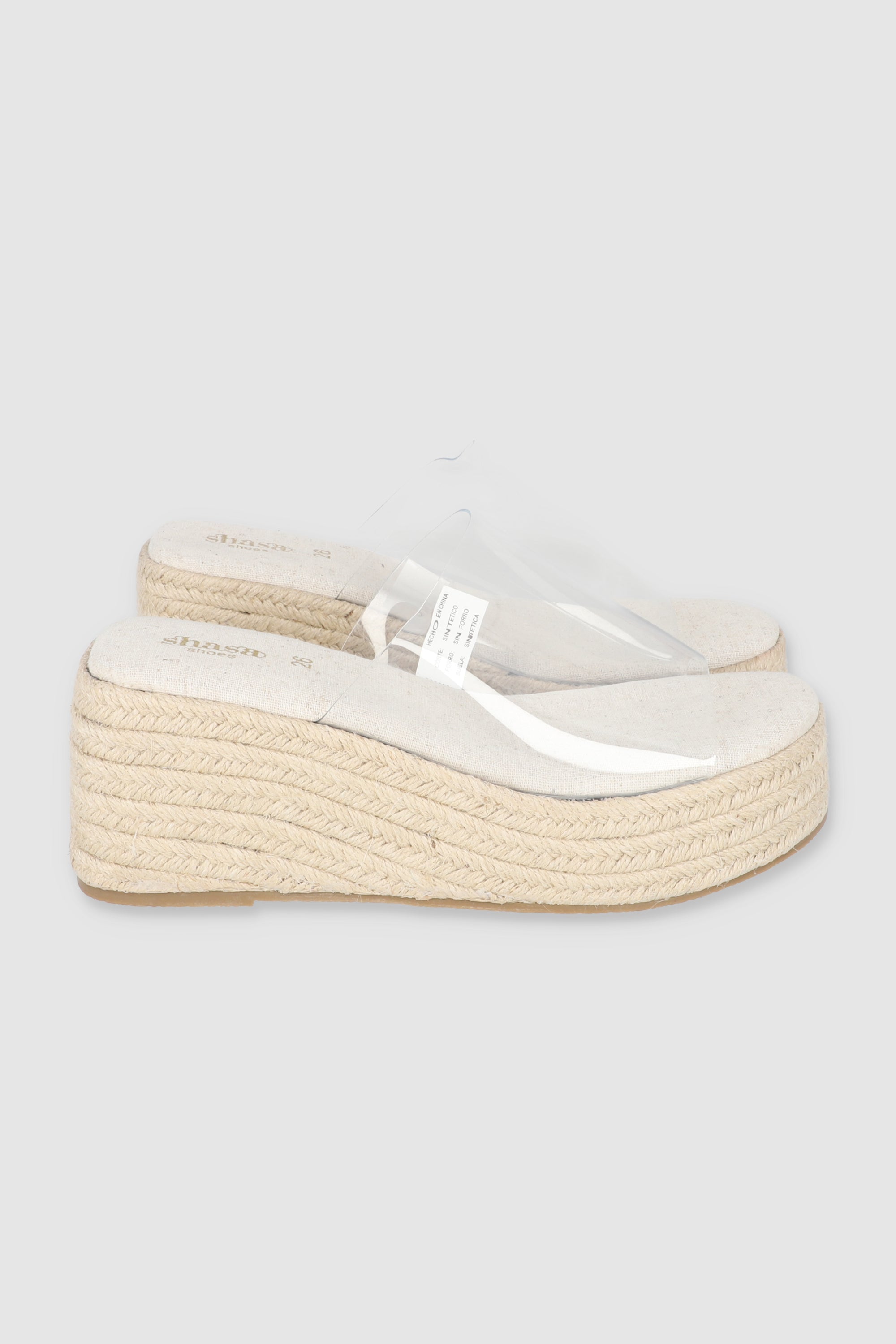 WEDGE TIRA TRANSPARENTE NUDE