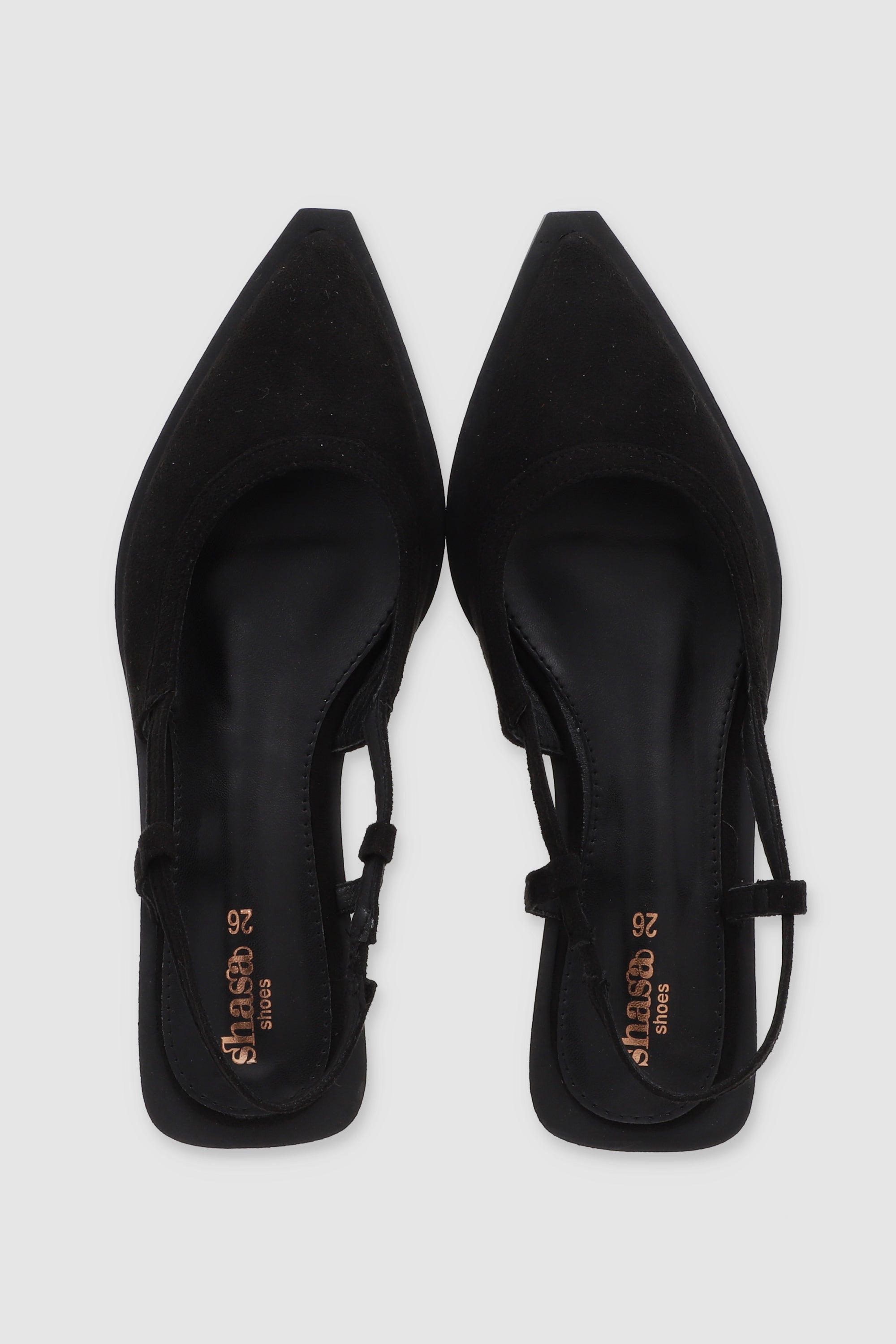 Flat puntal slingback NEGRO