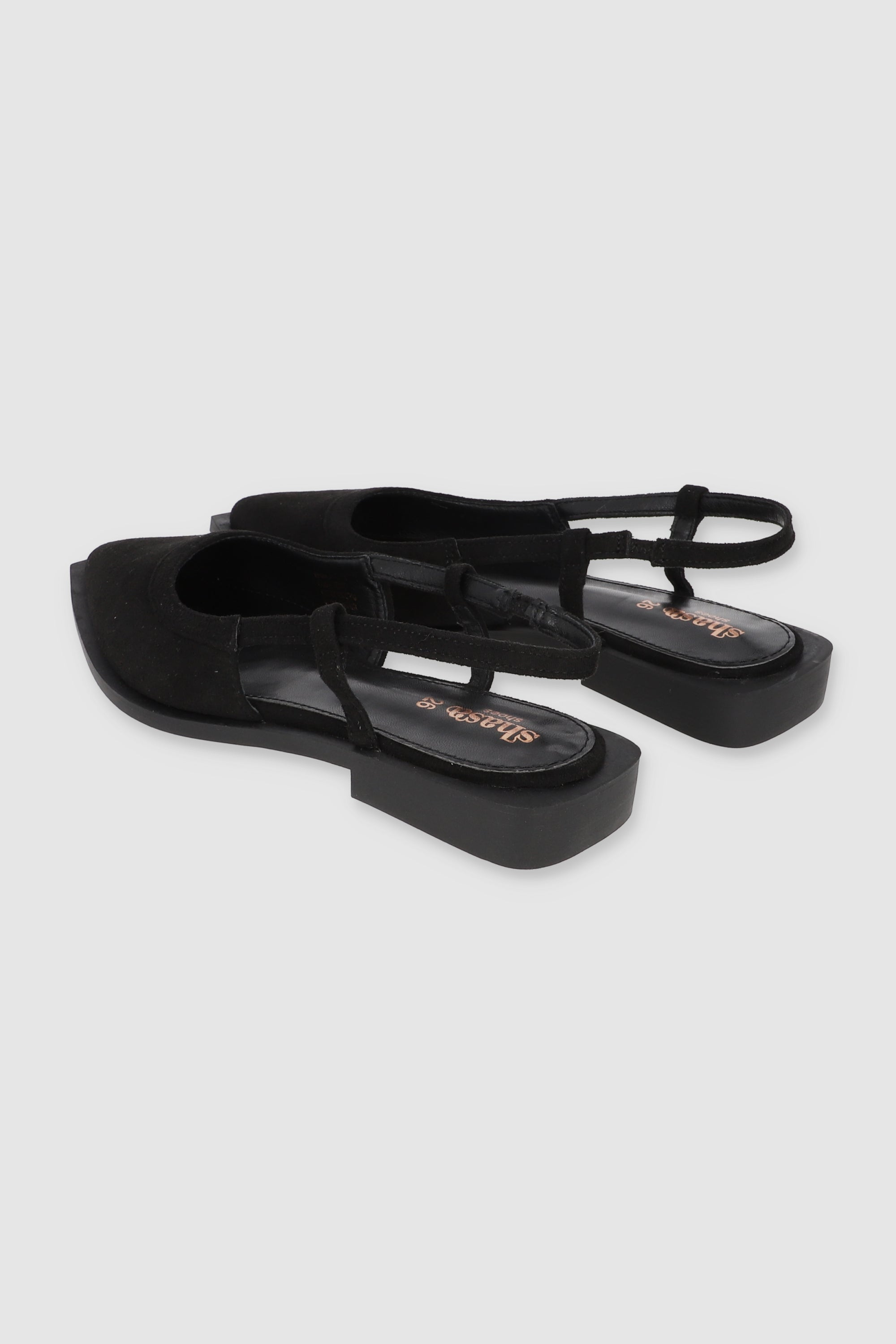 Flat puntal slingback NEGRO