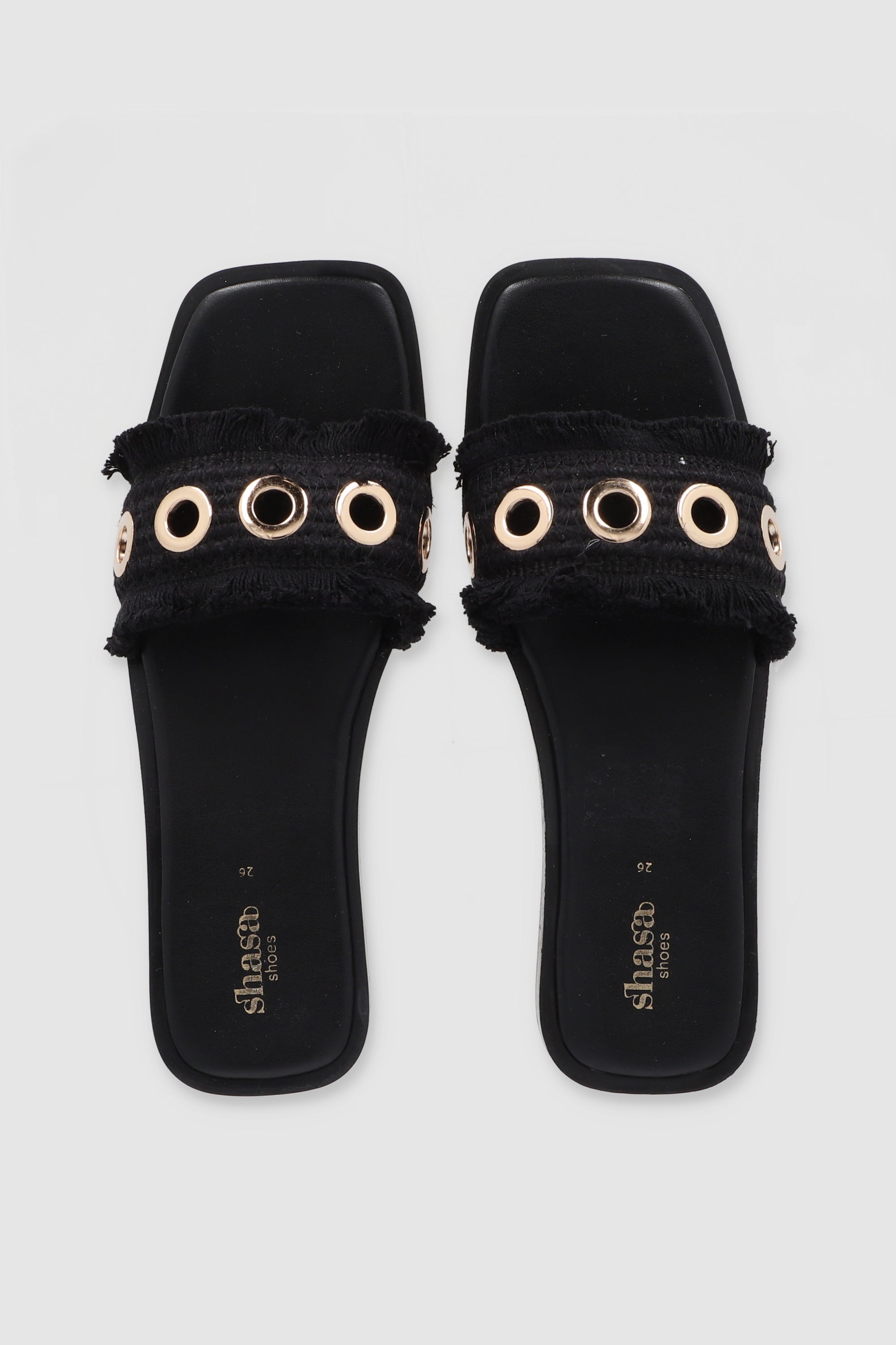 SANDALIA FLECOS STUDS NEGRO