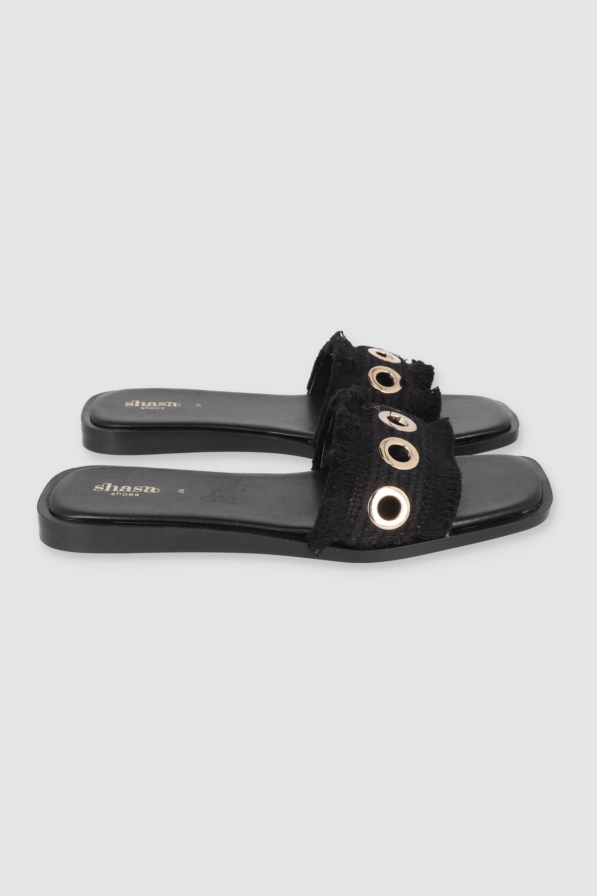 SANDALIA FLECOS STUDS NEGRO