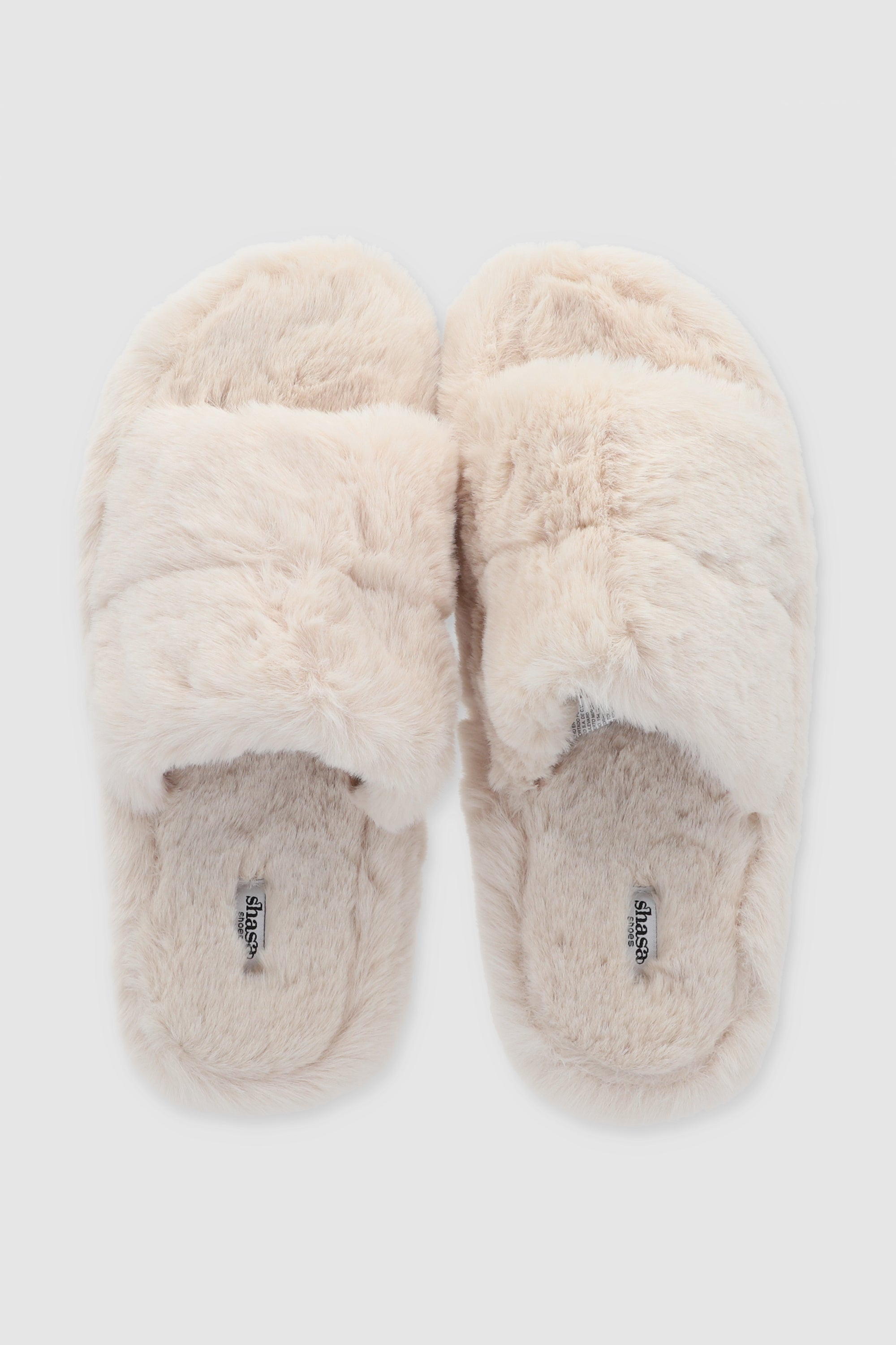 Pantufla cozy peep toe BEIGE