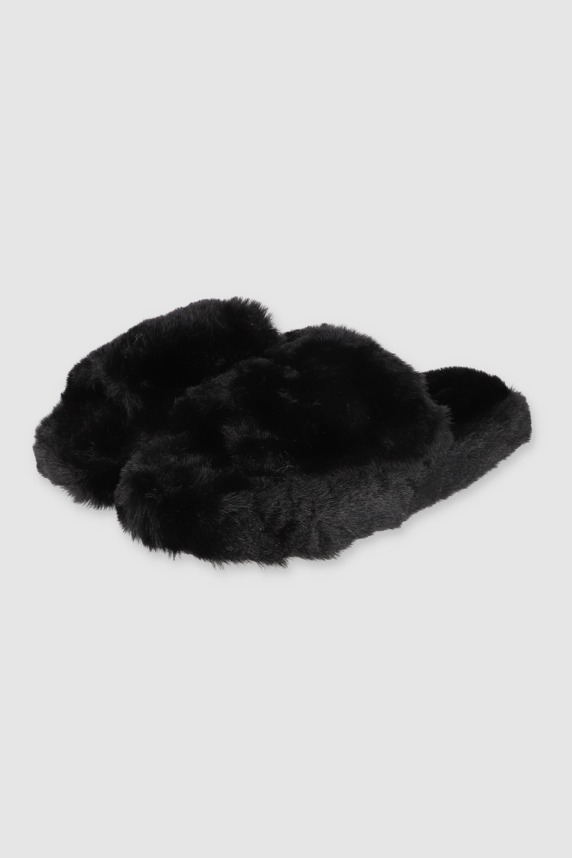 Pantufla cozy peep toe NEGRO