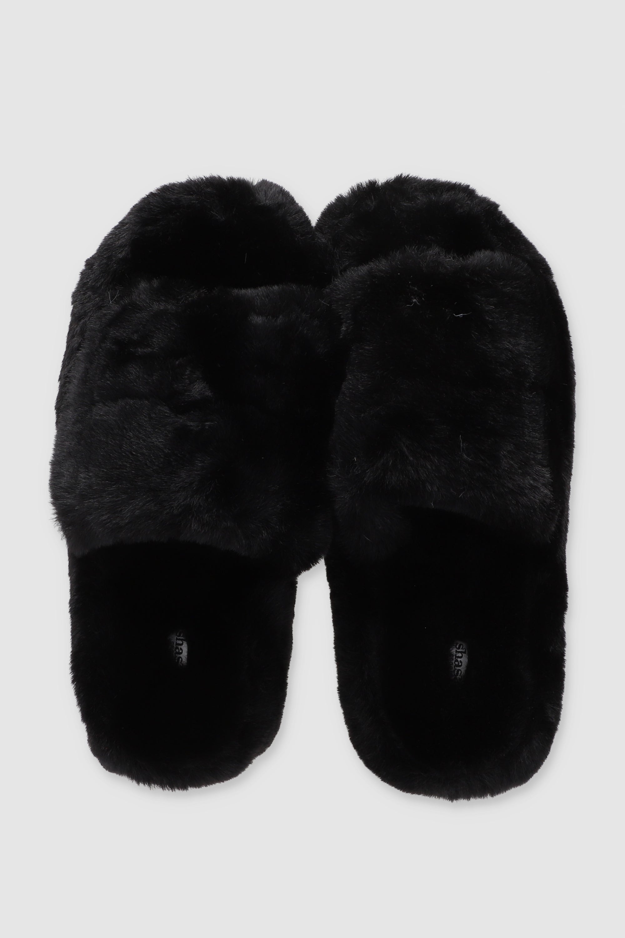 Pantufla cozy peep toe NEGRO