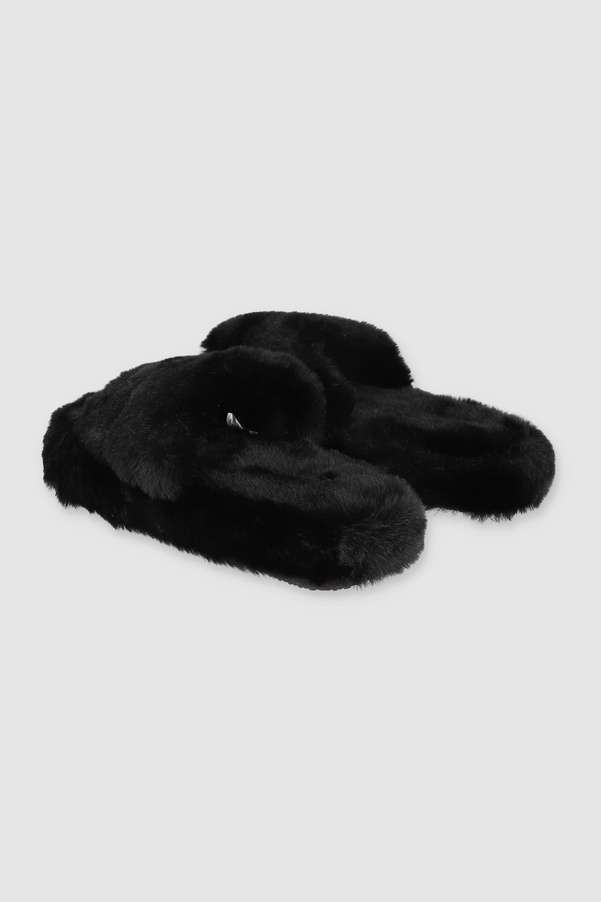 Pantufla cozy peep toe NEGRO