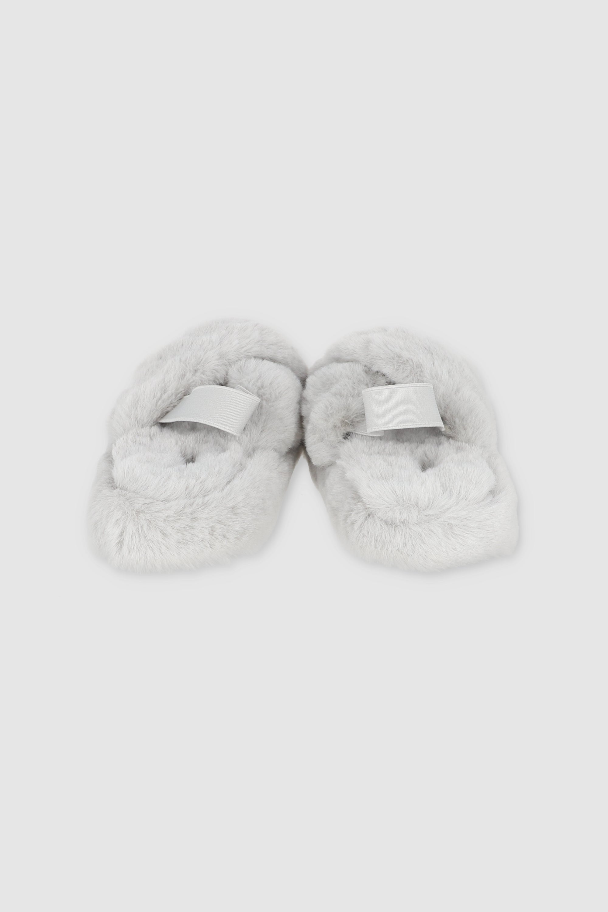 Pantufla cozy cruzada slingback GRIS