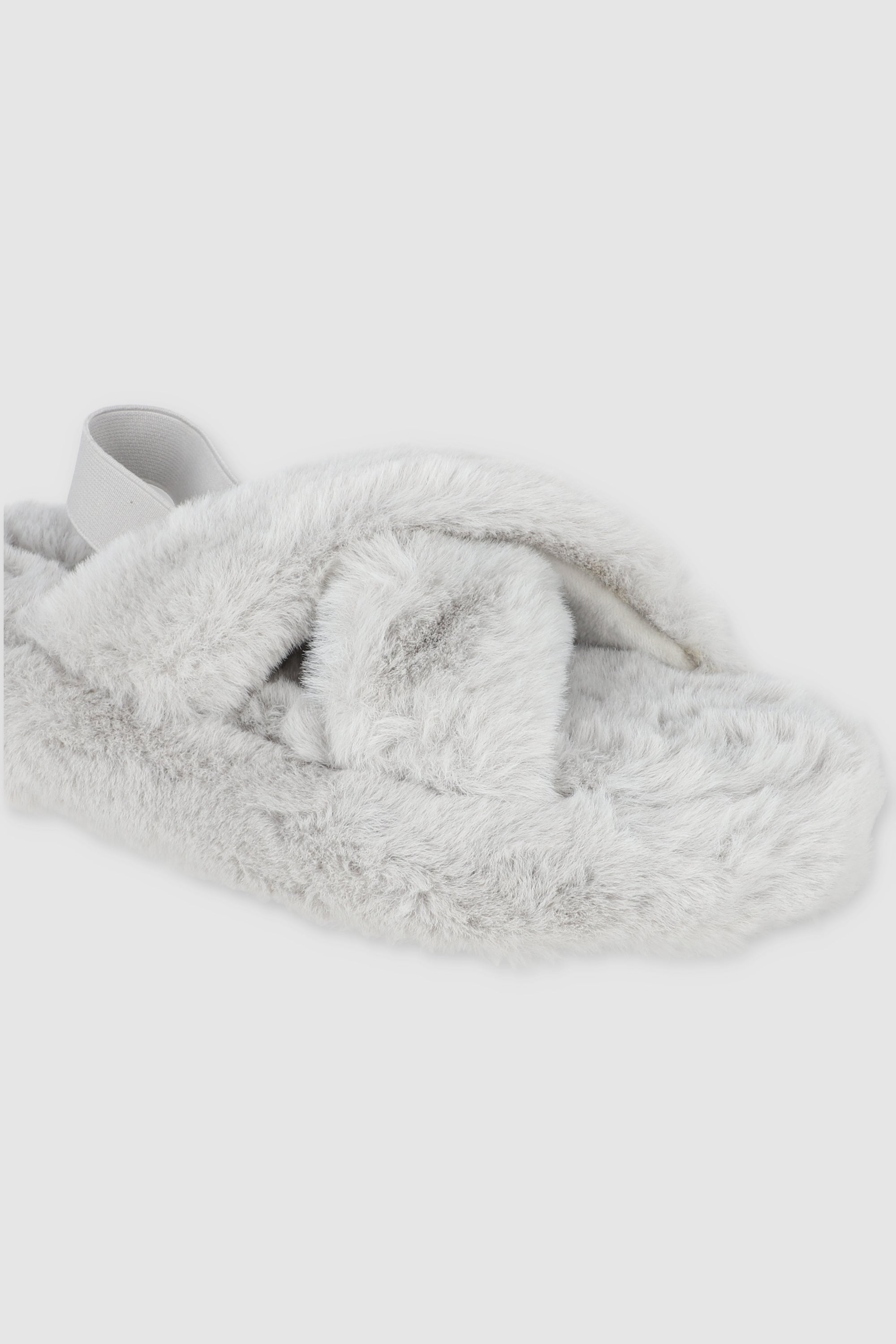 Pantufla cozy cruzada slingback GRIS