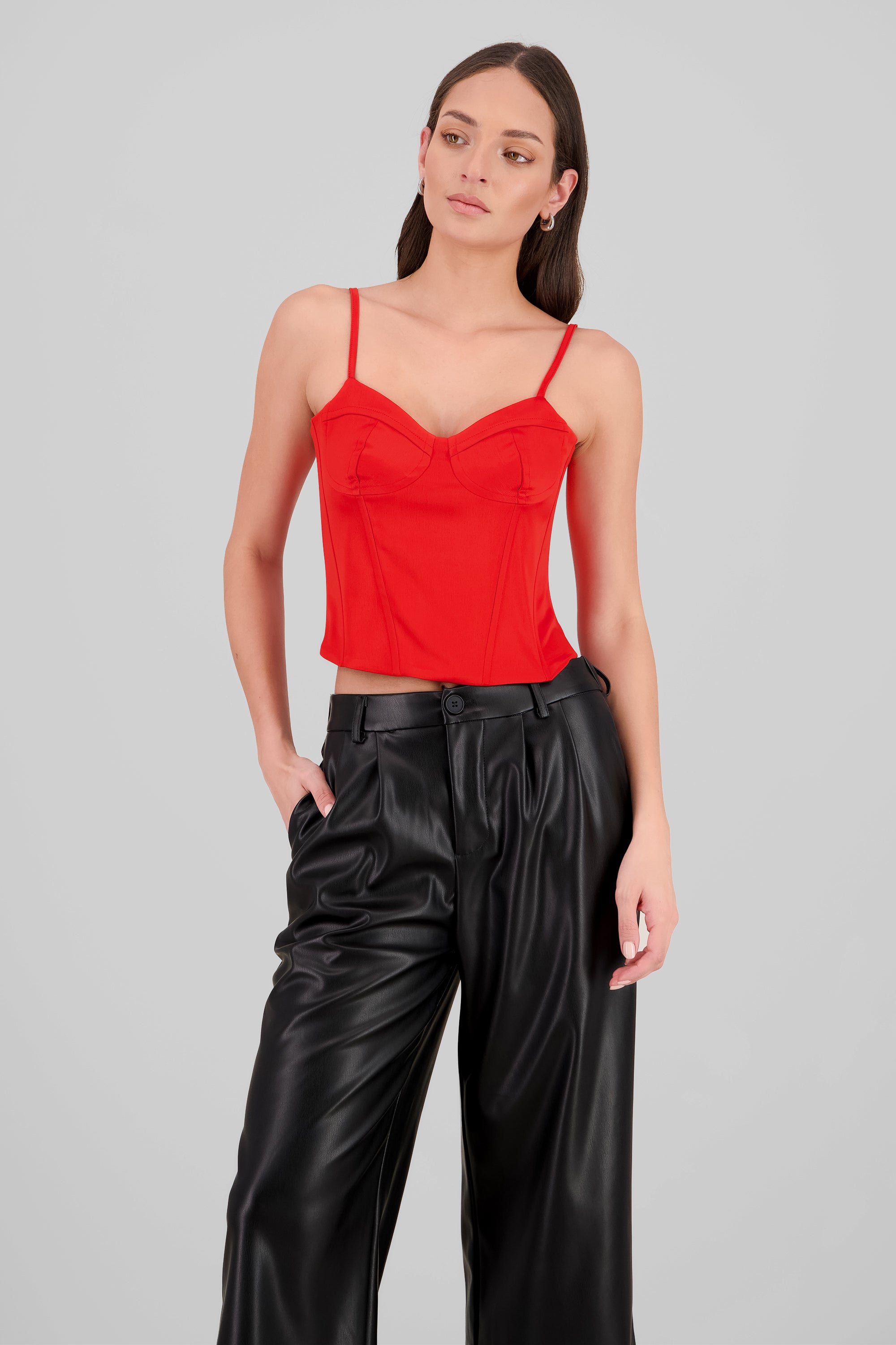 Top crop copas tirantes ROJO