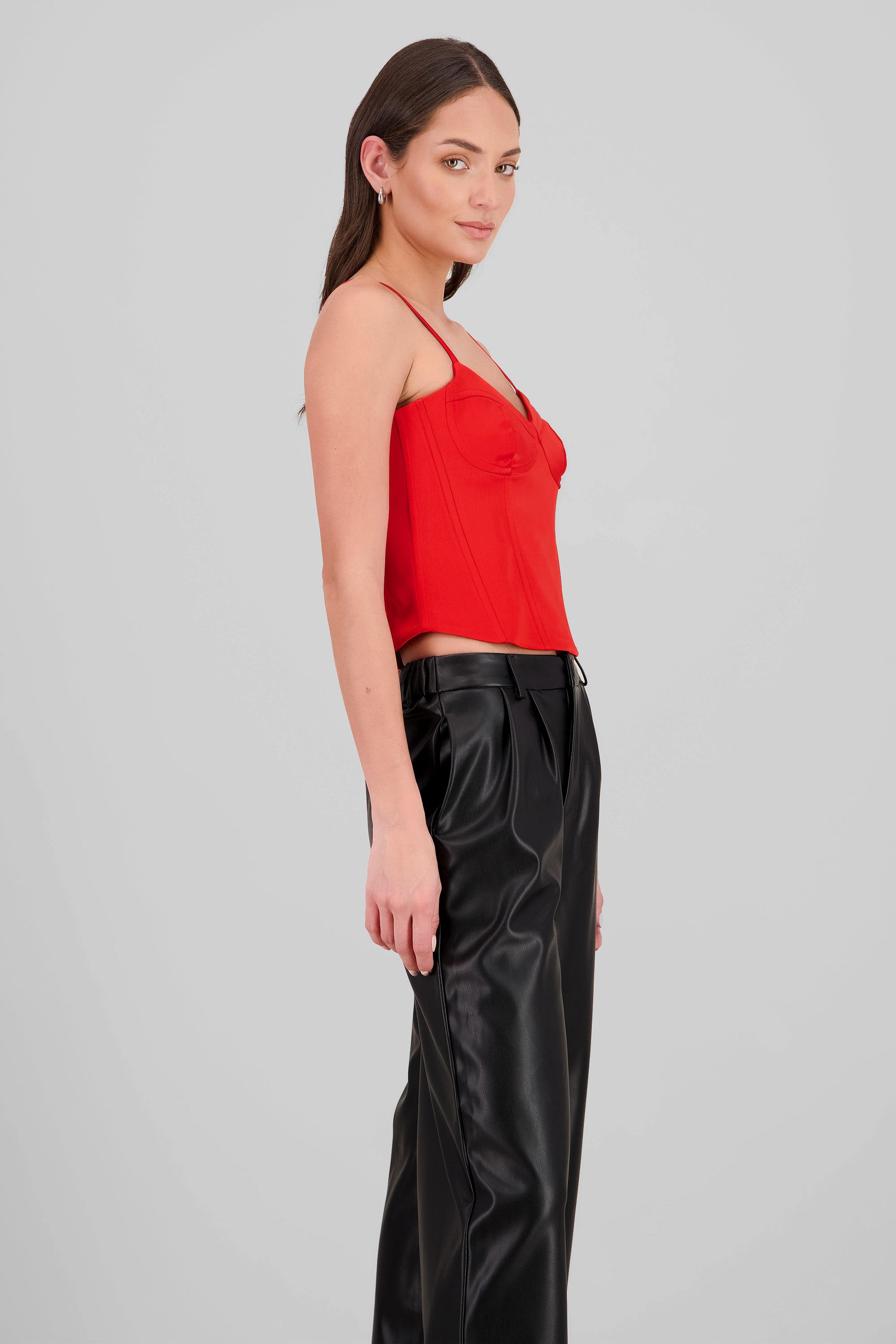 Top crop copas tirantes ROJO