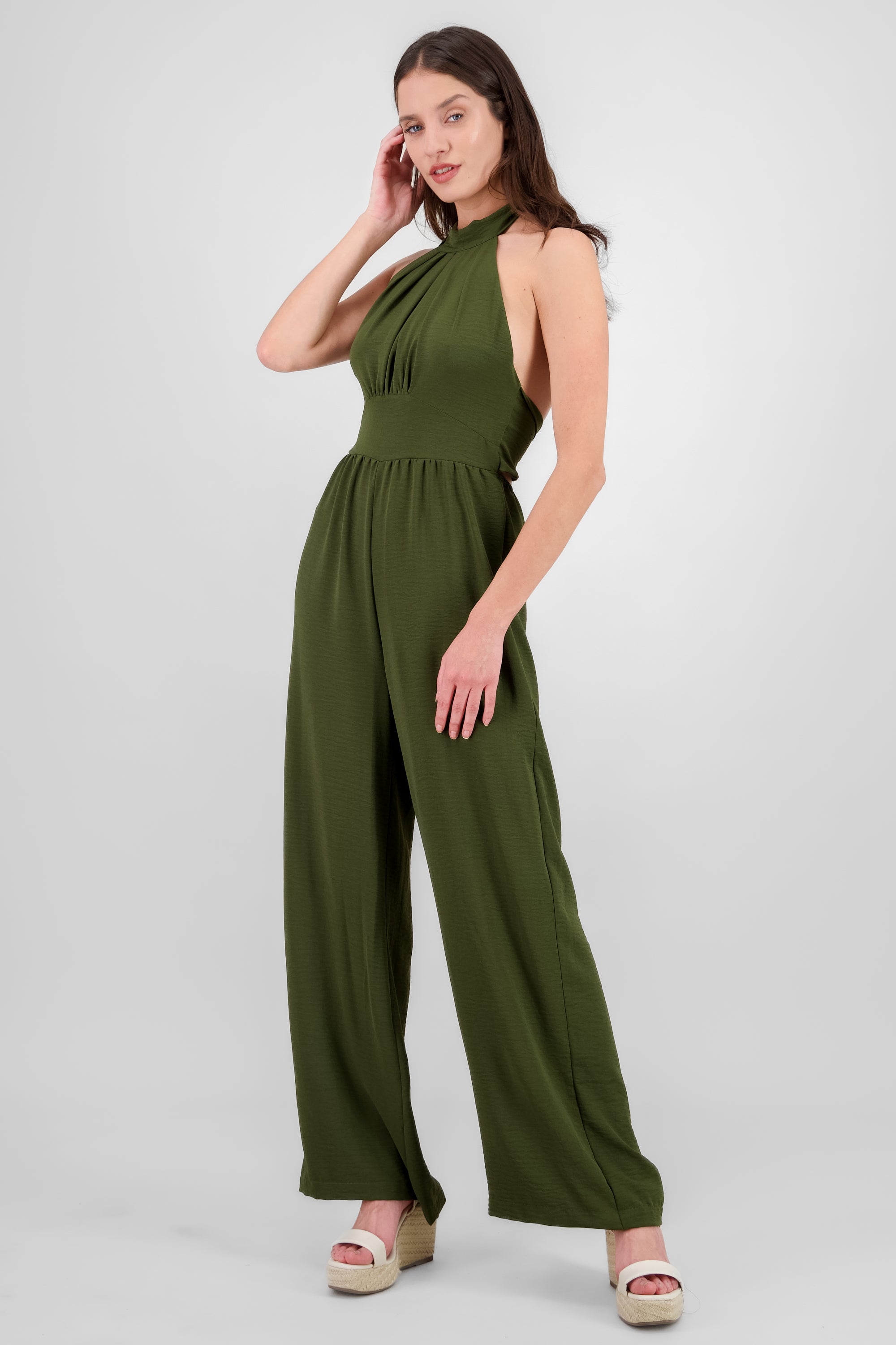 Jumpsuit cuello halter VERDE OBSCURO