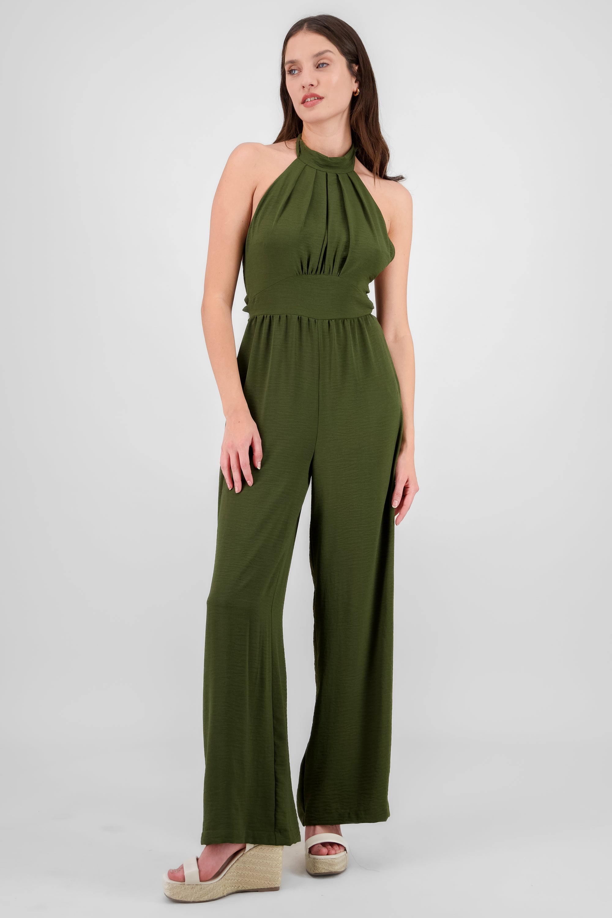 Jumpsuit cuello halter VERDE OBSCURO