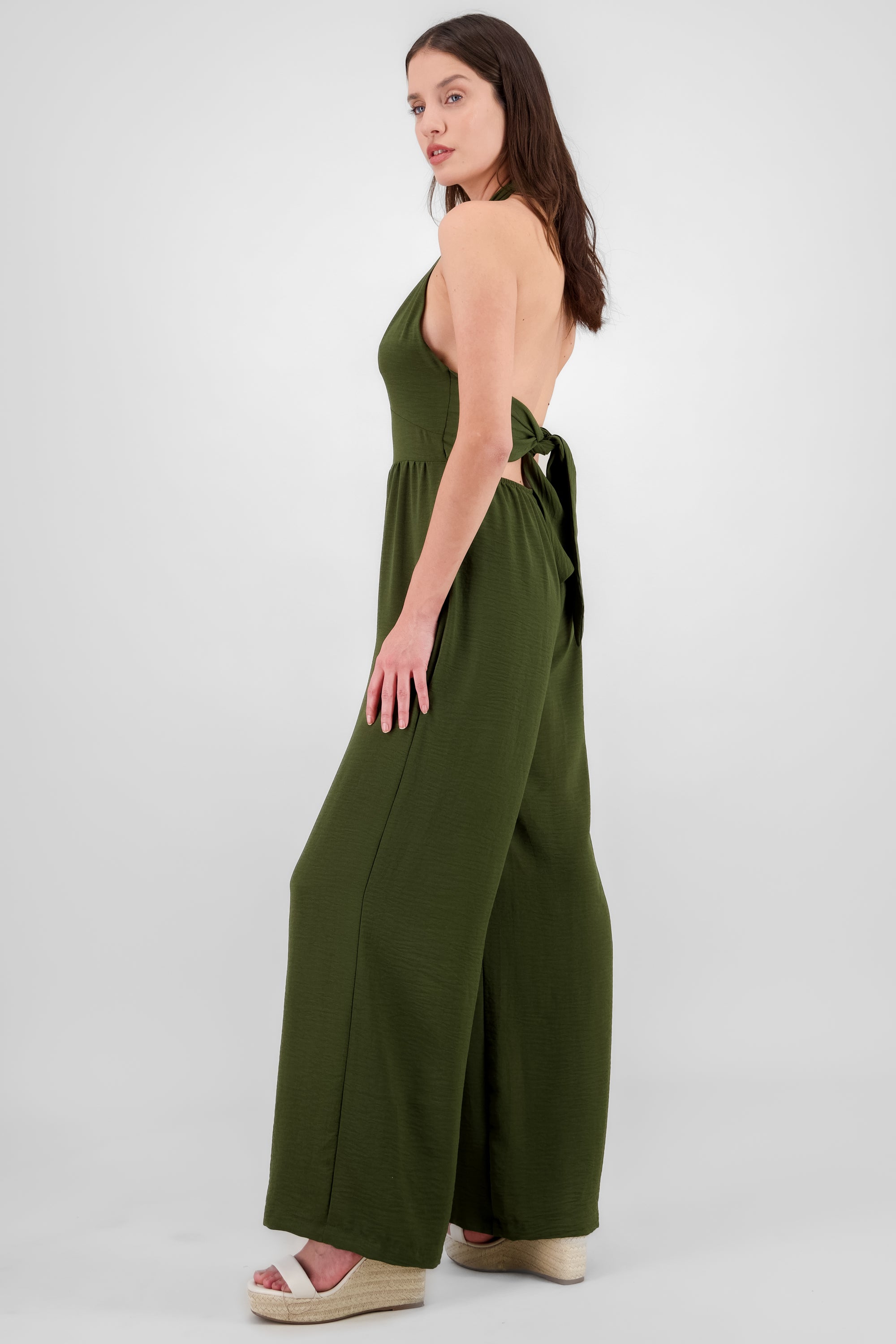 Jumpsuit cuello halter VERDE OBSCURO