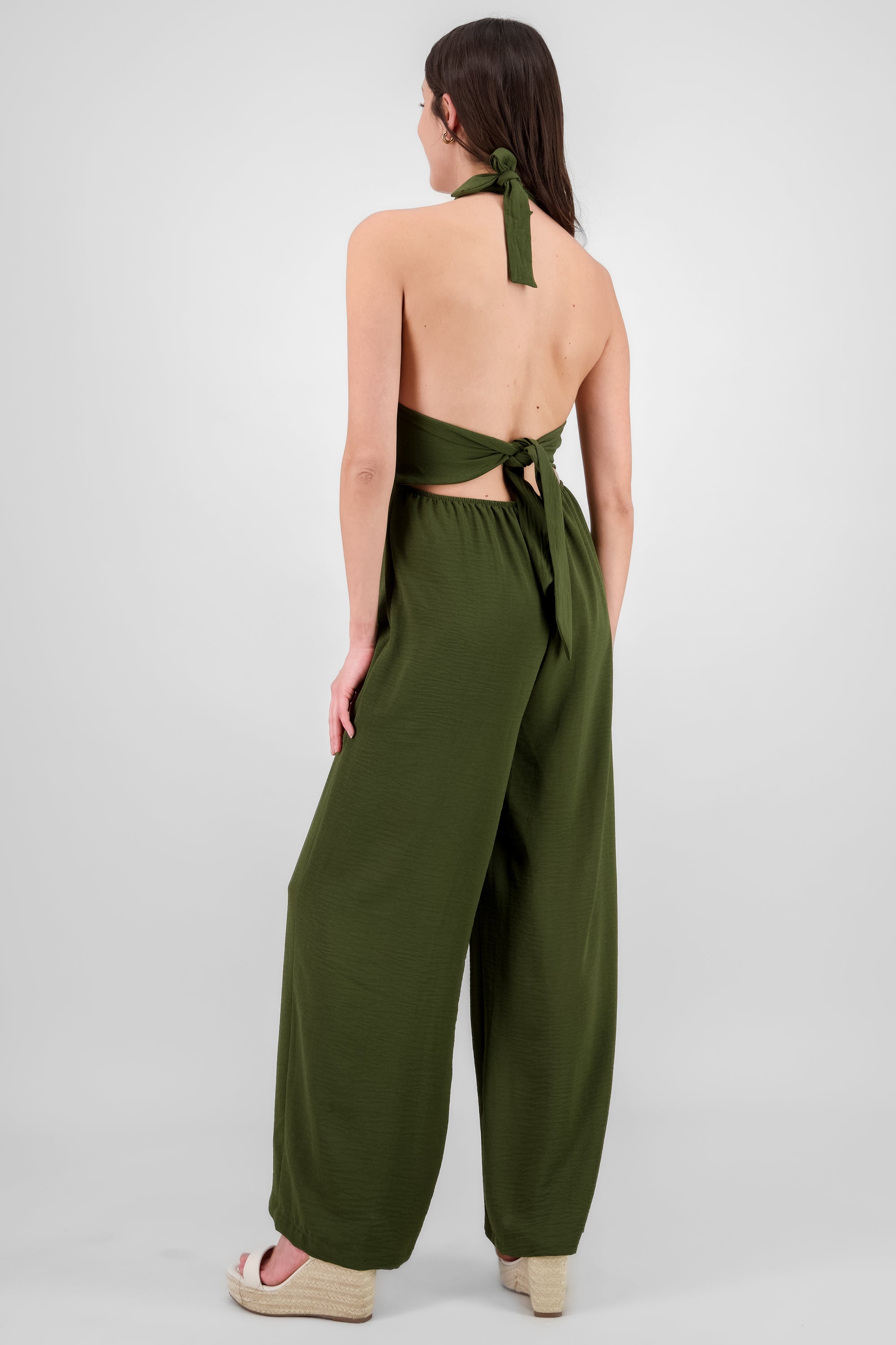 Jumpsuit cuello halter VERDE OBSCURO