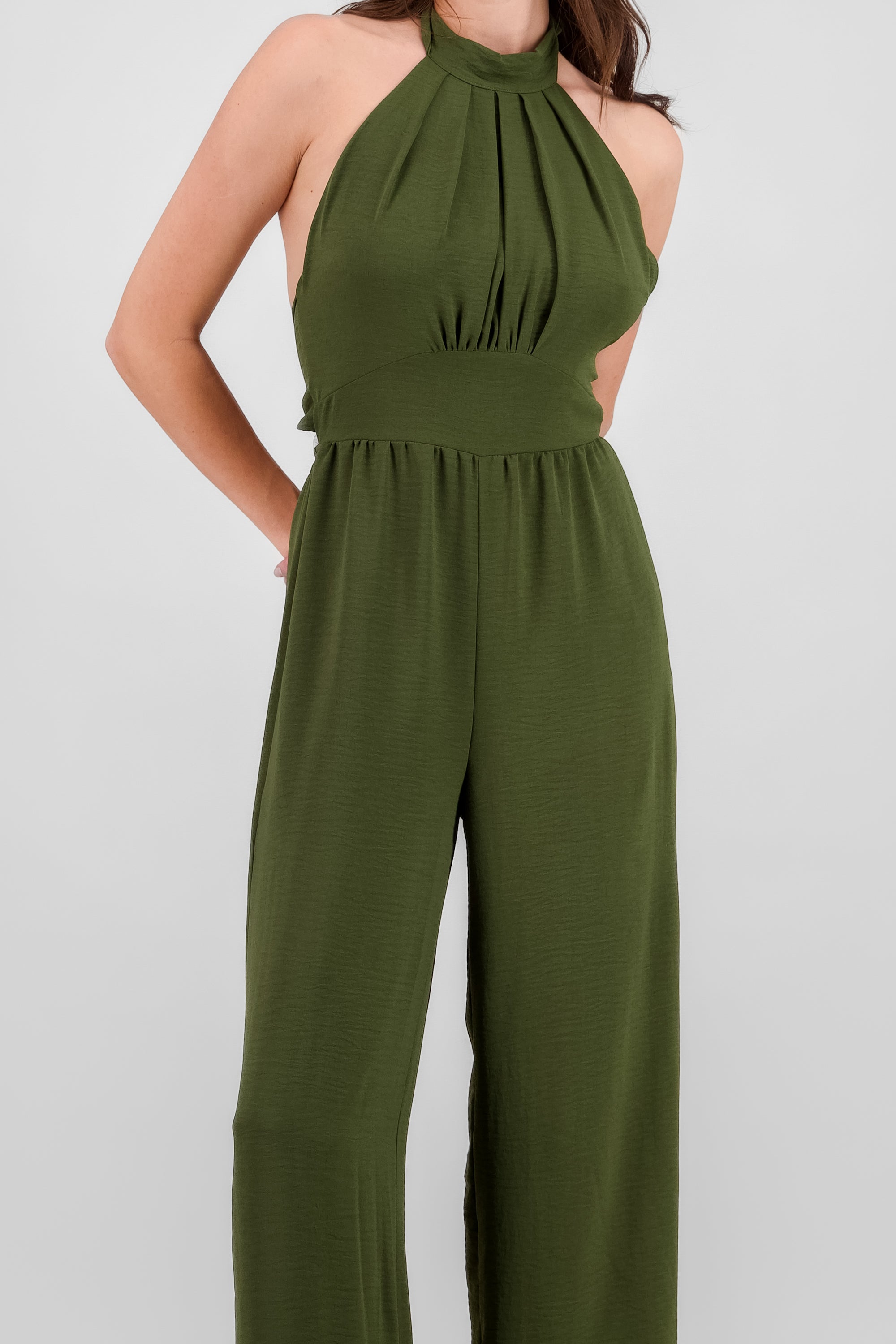 Jumpsuit cuello halter VERDE OBSCURO