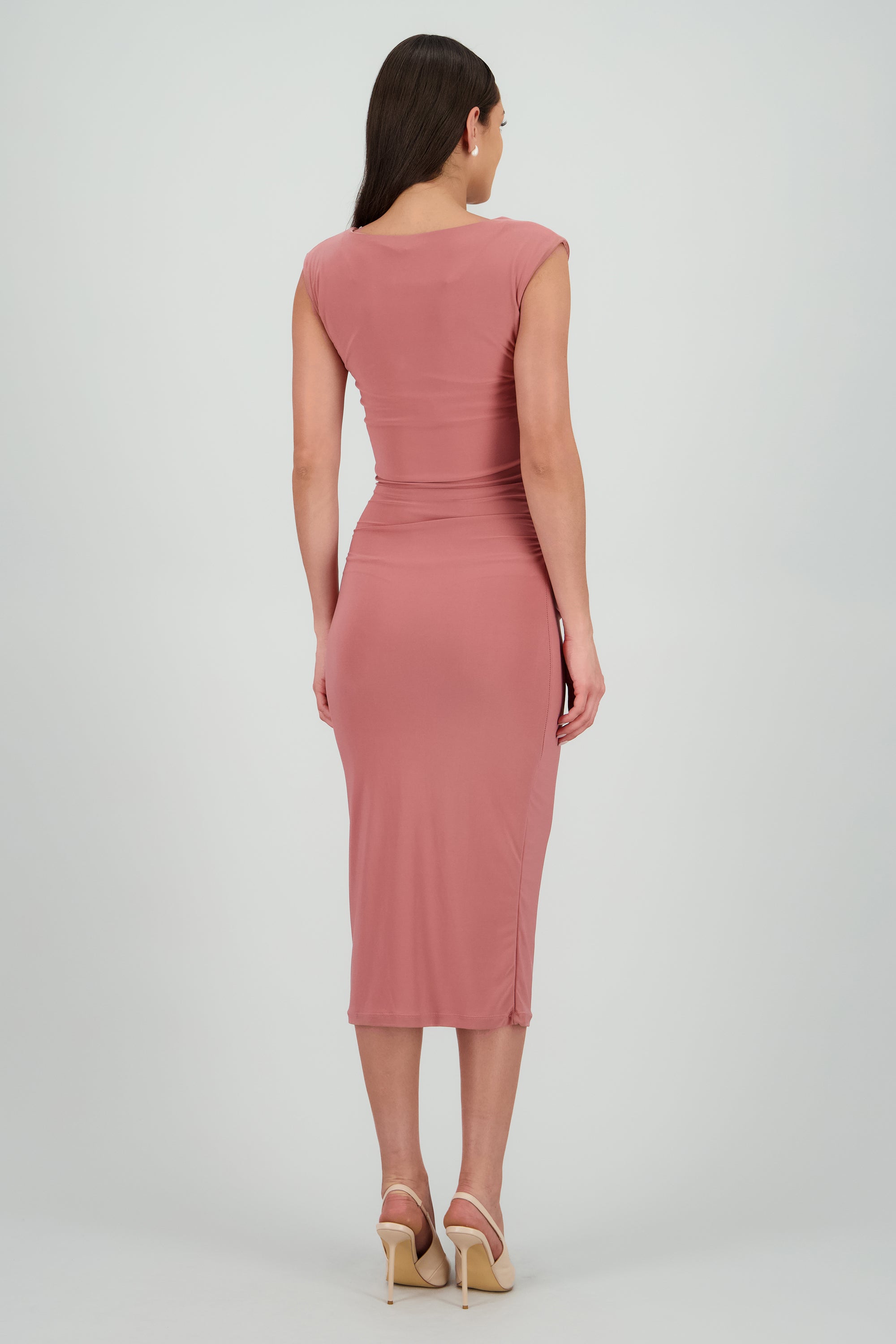 Vestido drapeado sin mangas MALVA