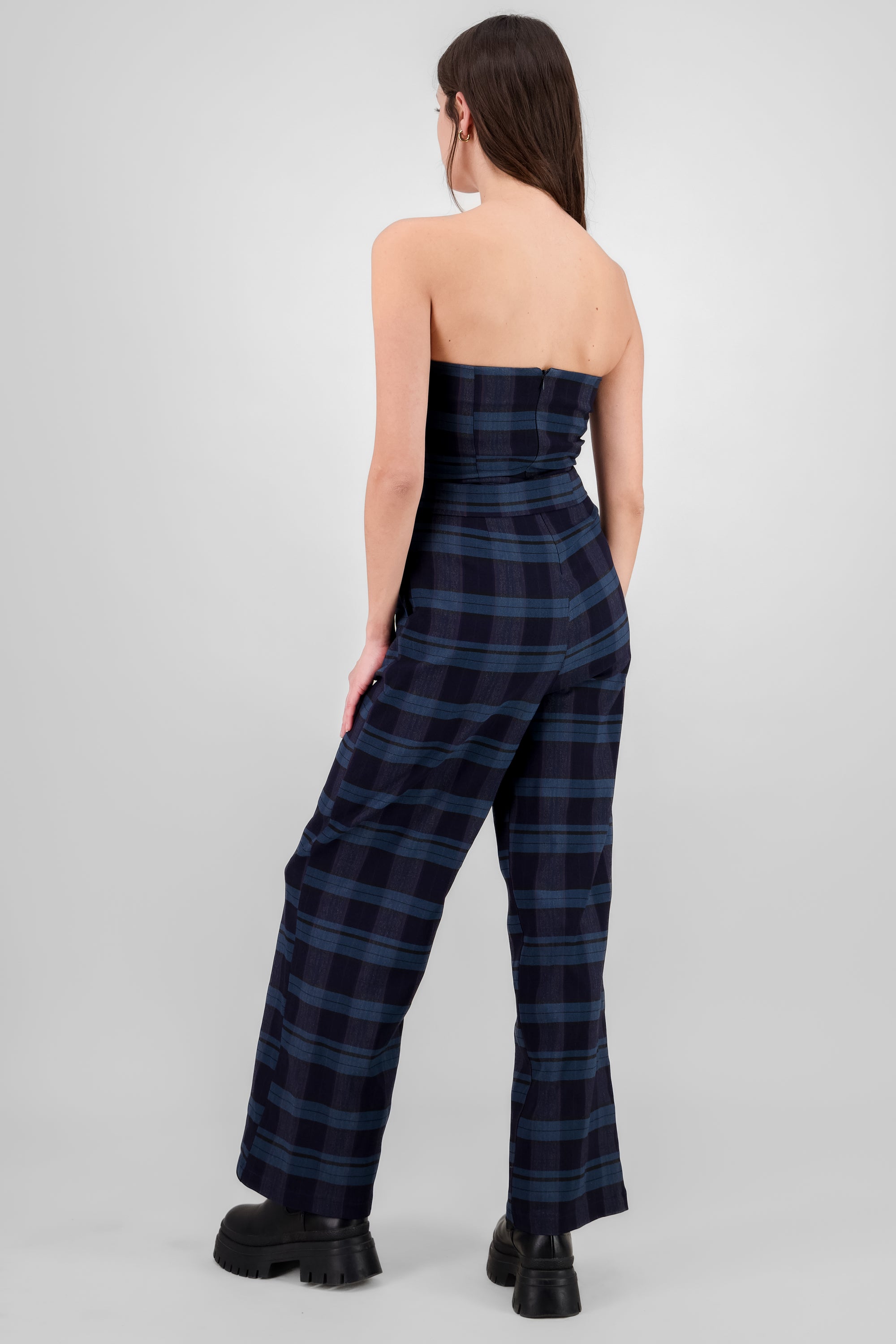 Jumpsuit cuadros detalle cinturon MARINO COMBO