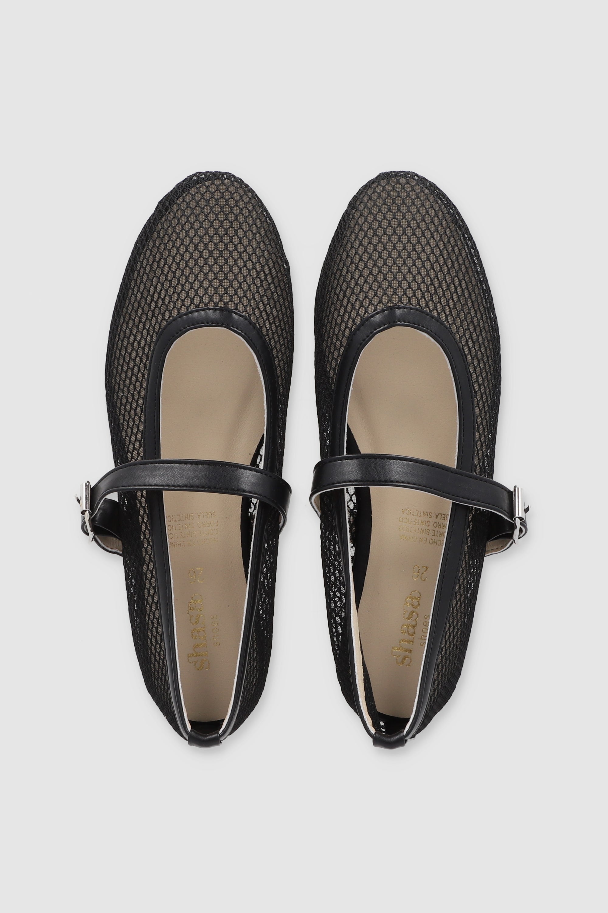 Flat mary jane mesh NEGRO