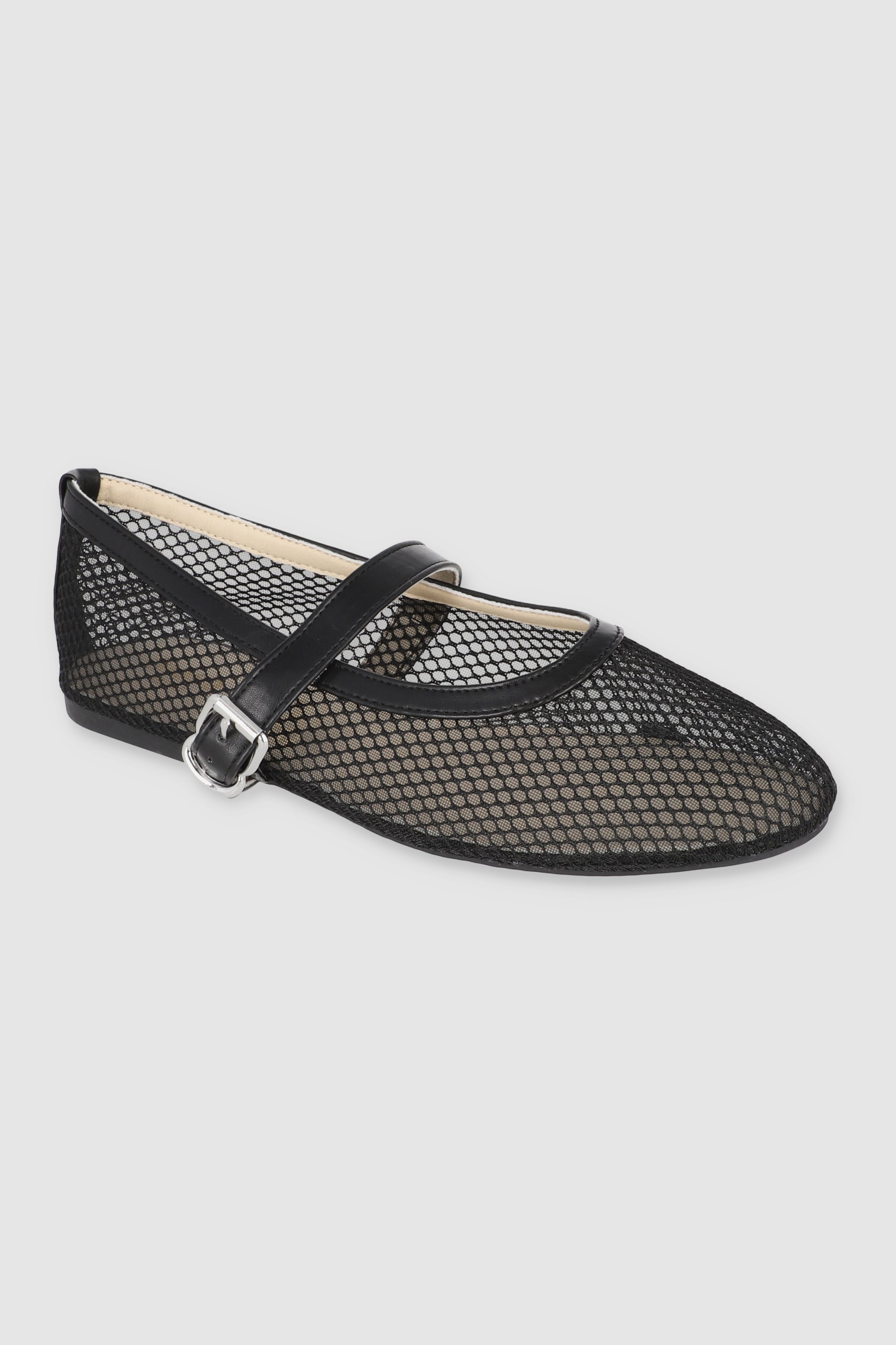 Flat mary jane mesh NEGRO