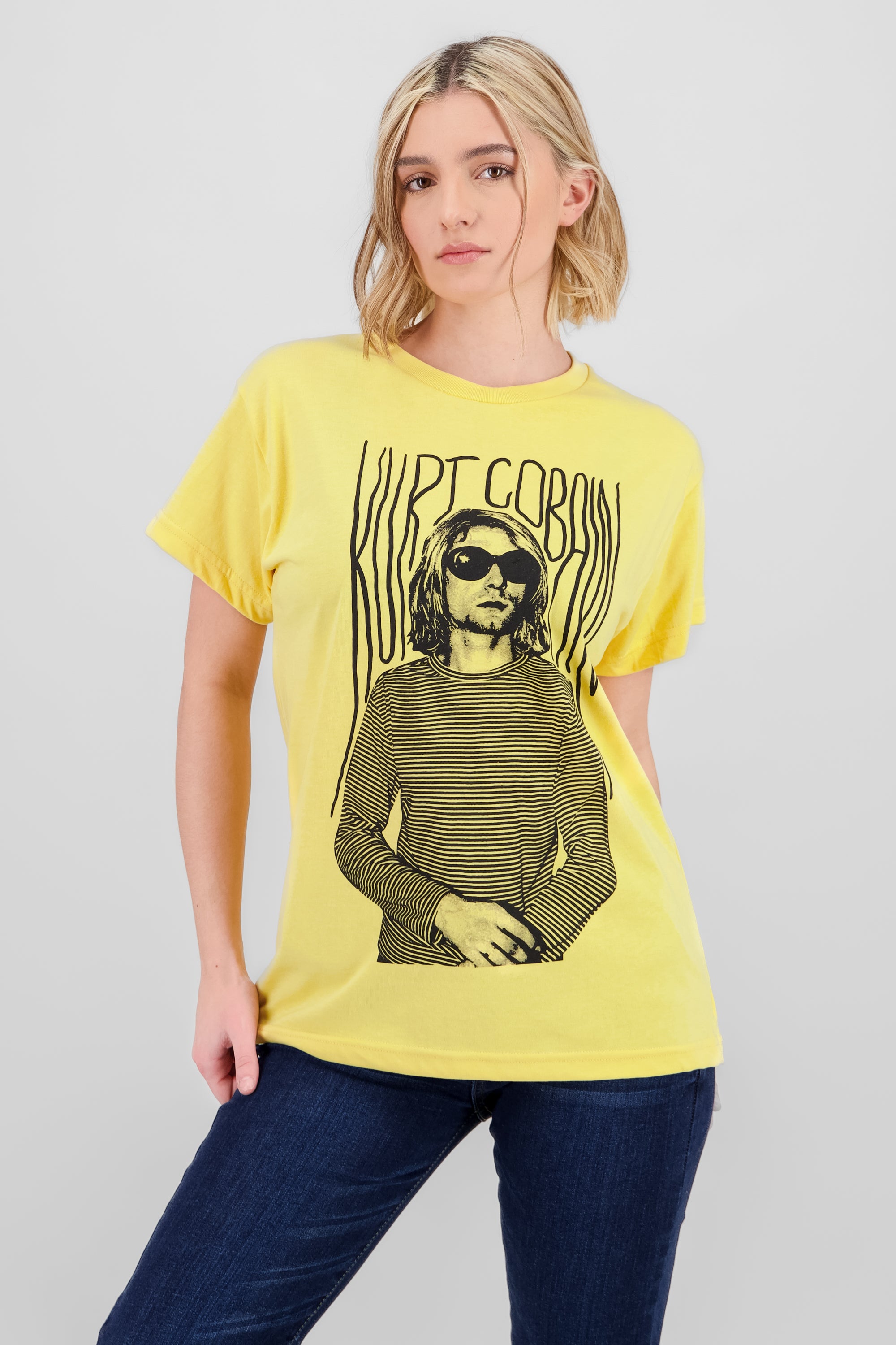 Playera kurt cobain lentes AMARILLO PASTEL